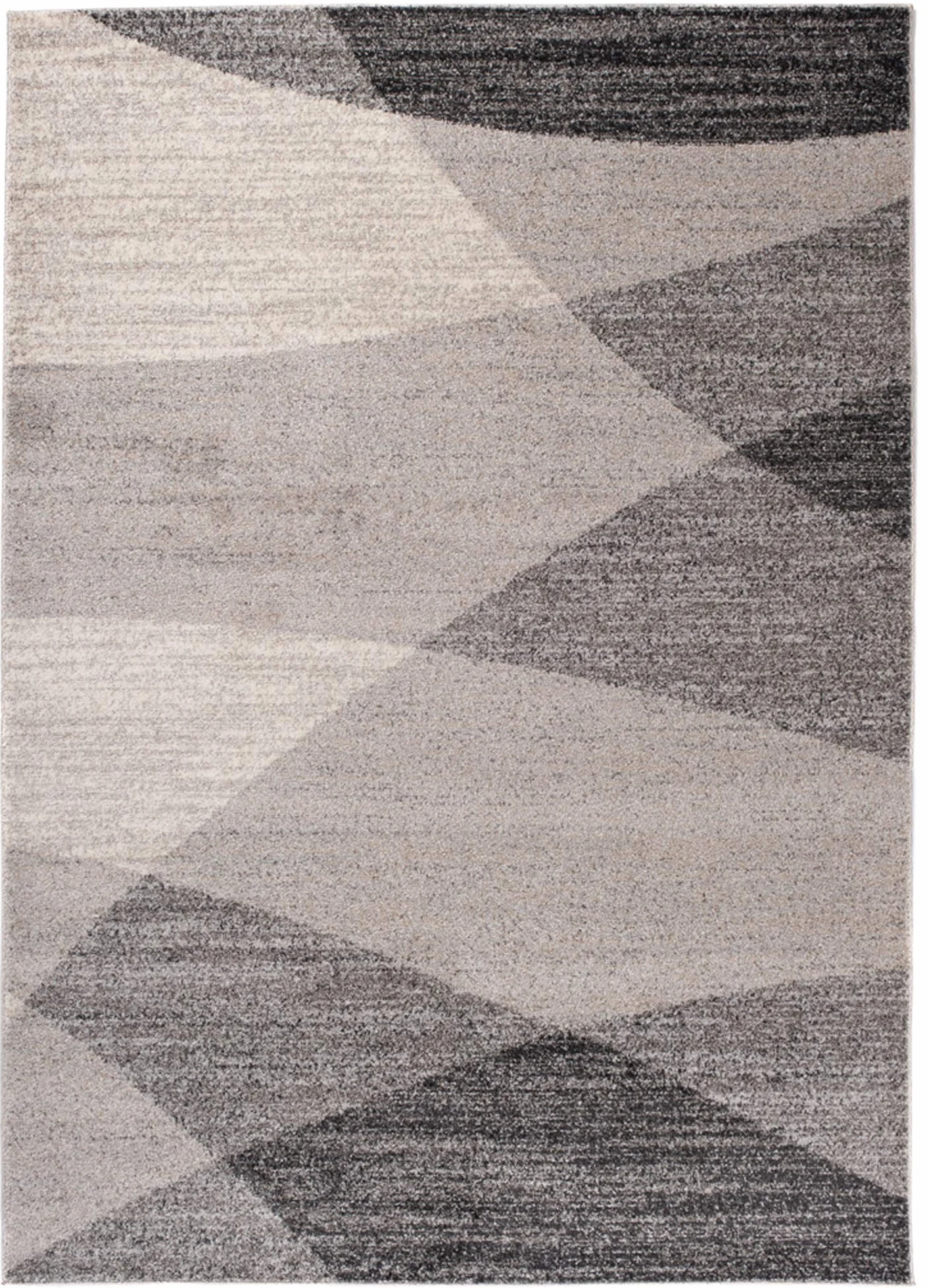 Tapiso Sari dywan z krótkim włosiem, nowoczesny, beżowy, szary, czarny, nakrapiany, wzór w paski, fale, do salonu, sypialni, Ökotex 140 x 190 cm