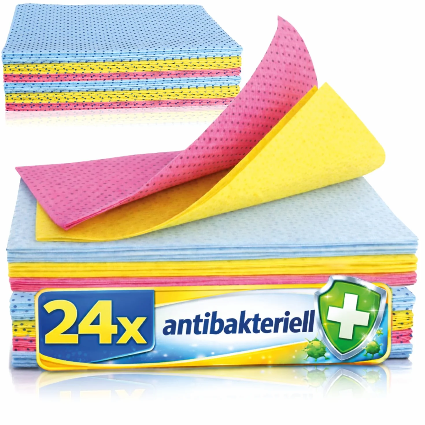 com-four® 24x sciereczki do czyszczenia z wypustkami – wytrzymale szmatki na uporczywy brud – antybakteryjne wielorazowe sciereczki do kuchni, lazienki i domu (24 sztuki - cwieki)