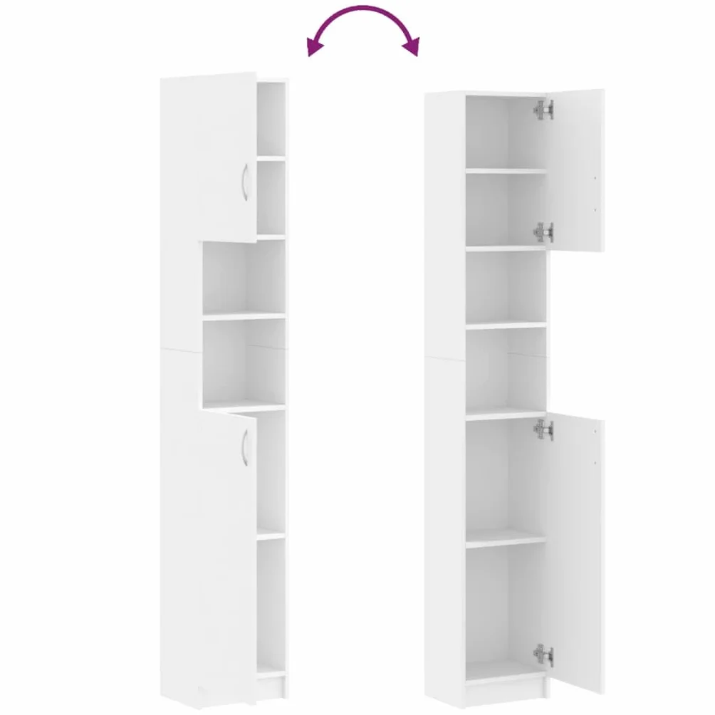 vidaXL Szafka łazienkowa, biała 32x25,5x190 cm materiał drewnopochodny