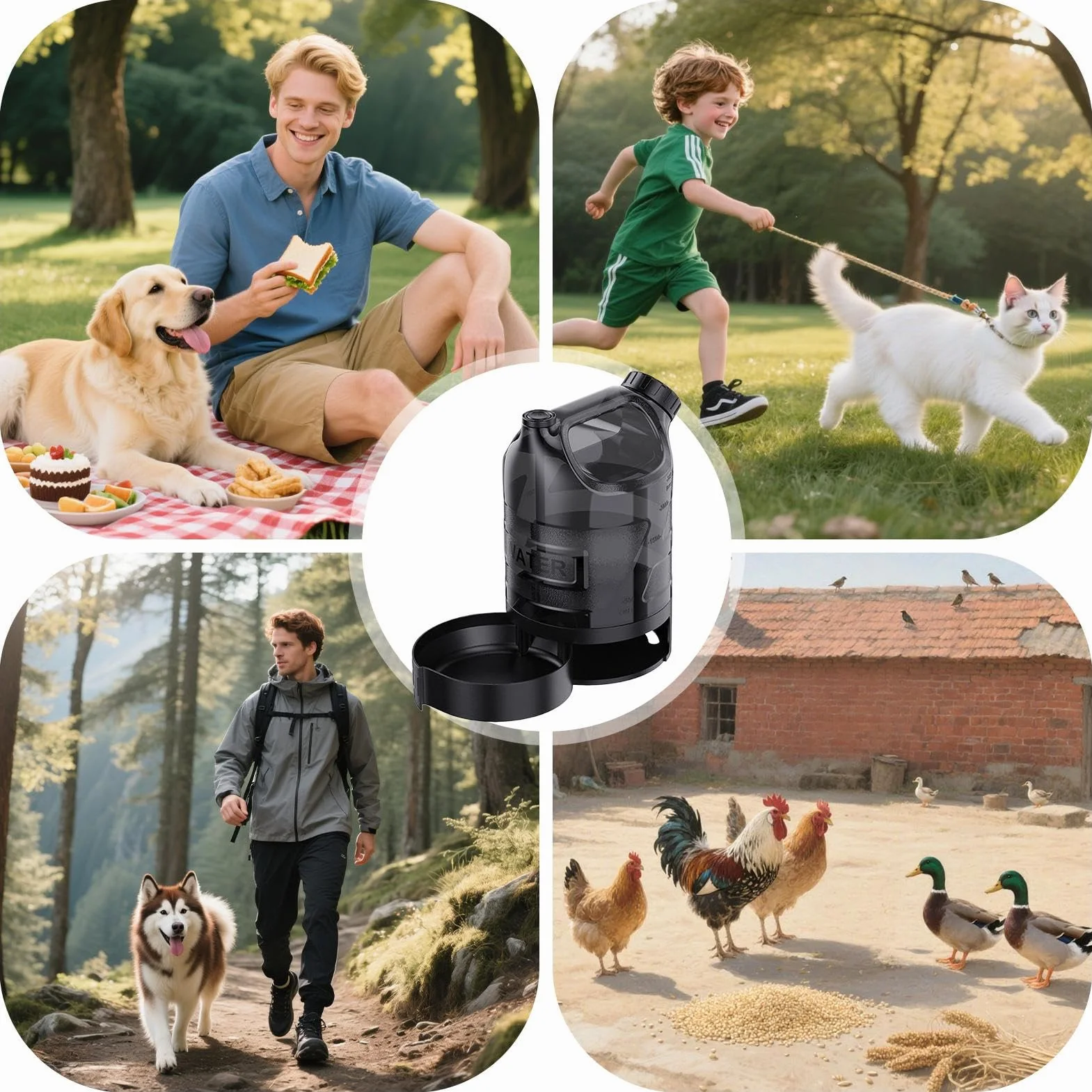Portable Dog Water Bottle, Large Capacity Pet Hydration Dispenser, Leak-Proof for Hiking Travel Camping