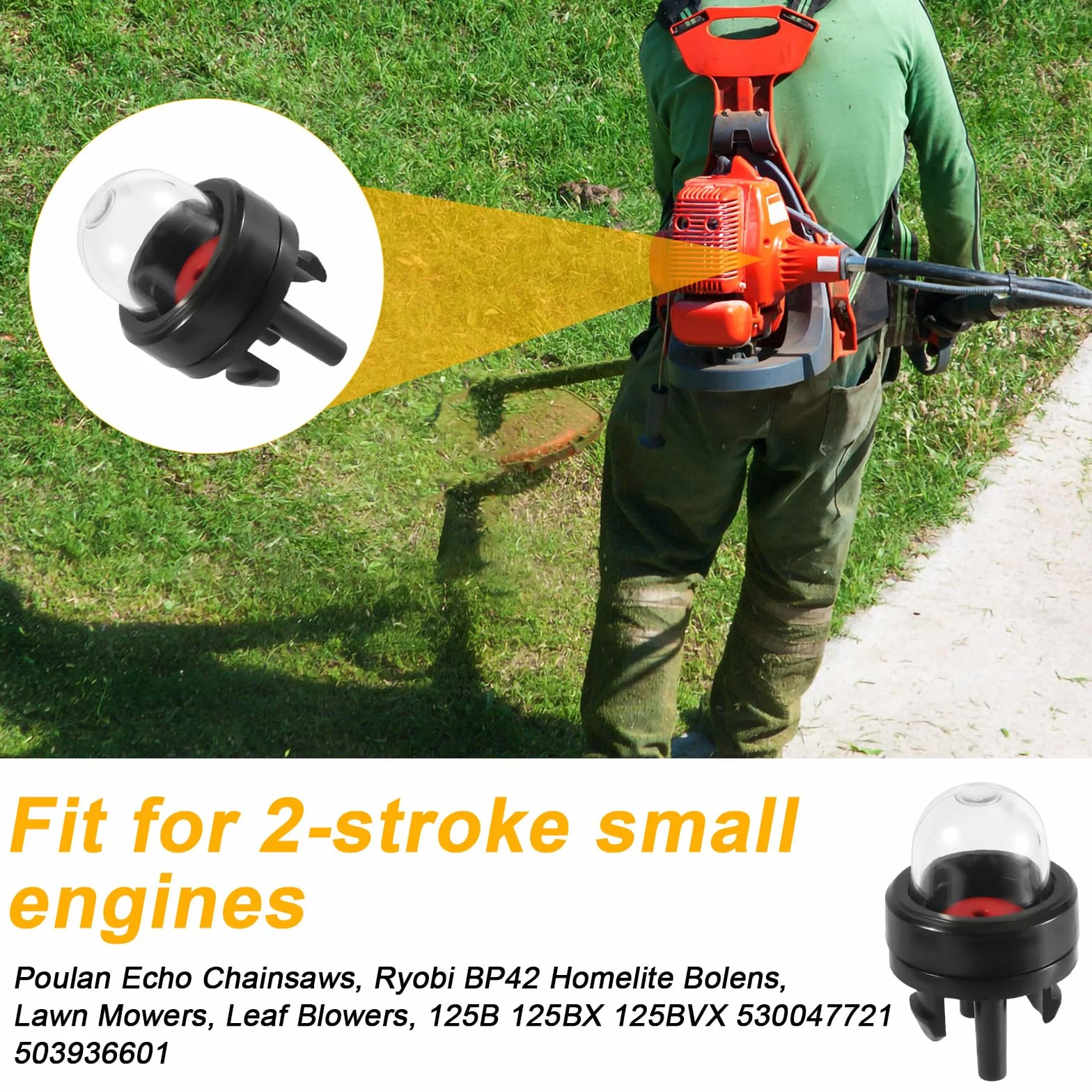 lasuroa 3szt 188-512-1 Snap-in Gaźnik Pompa Pompka i Gruszki Pompki, do Małych Silników Poulan Echo Ryobi Homelite Bolens do Husqvarna Craftsman Walbro Trimmer Piły Łańcuchowej(Przezroczysty+Czerwony)