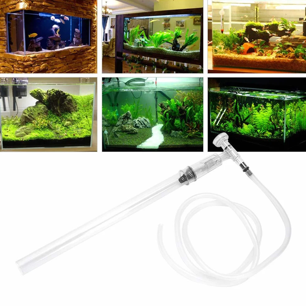 Siphon Pump Aquarium Water Changer Tank Cleaner Vacuum Filter Suction Pipe Water Change Tool