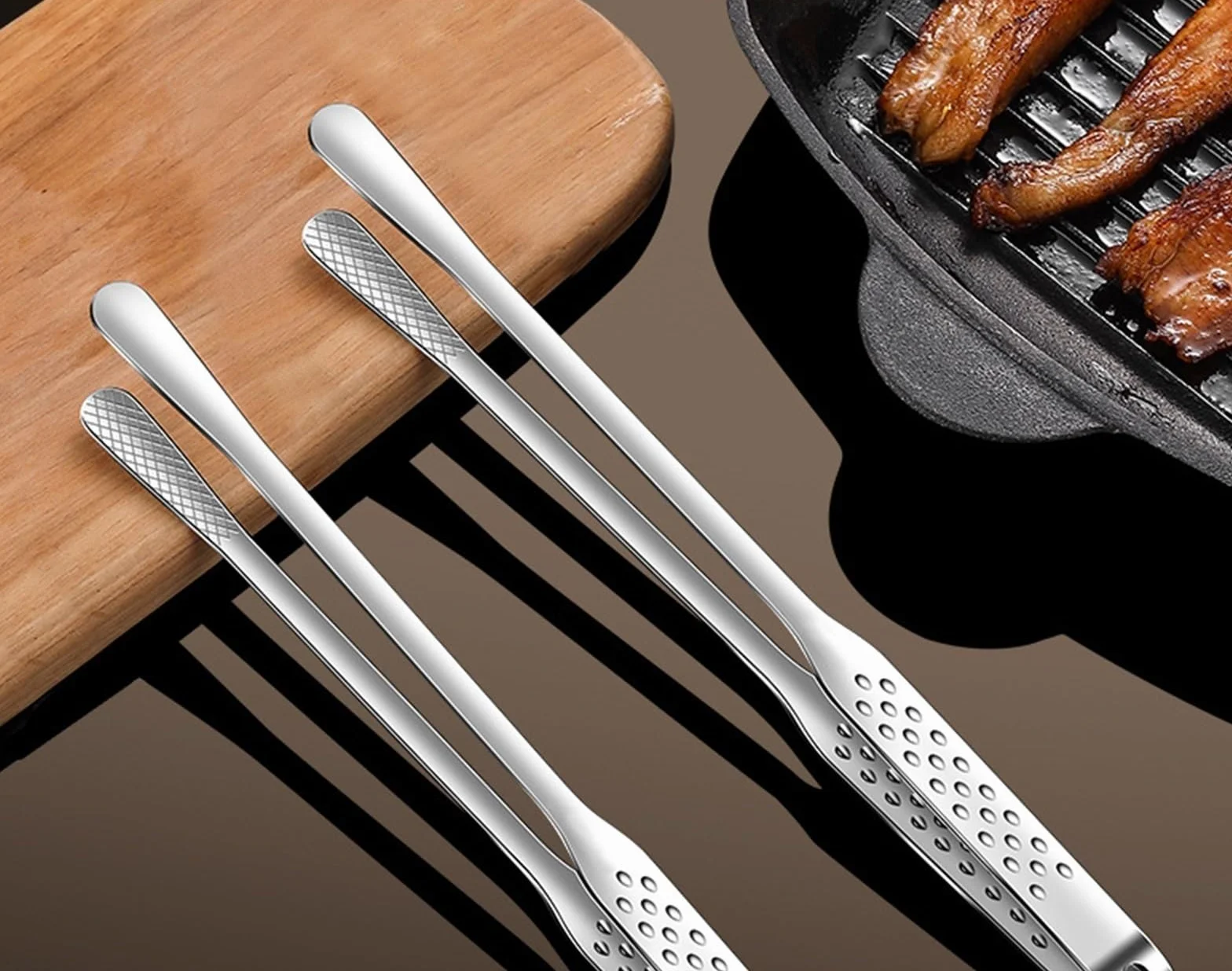 Szczypce do Chleba, Koreańskie Szczypce Do Grilla Gorących Garnków Ze Stali Nierdzewnej, Odpowiednie Gotowania, Przenośne Przybory Kuchenne Pieczenia, Grillowania(23cm)
