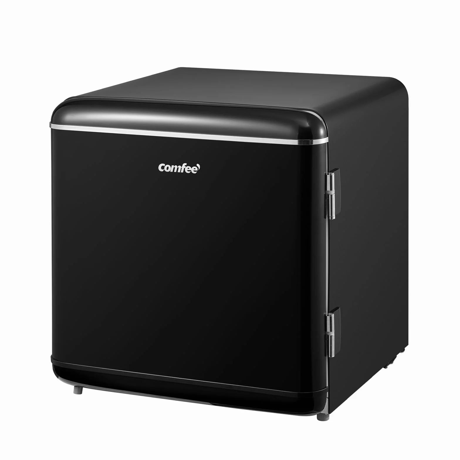 Comfee ' RCD50BL2EURT(E) Mini lodówka jednodrzwiowa, minibar 47L, konstrukcja retro, z komorą chłodzącą, regulowane termostaty, niski poziom hałasu, odpowiednia do domu i biura, czarna