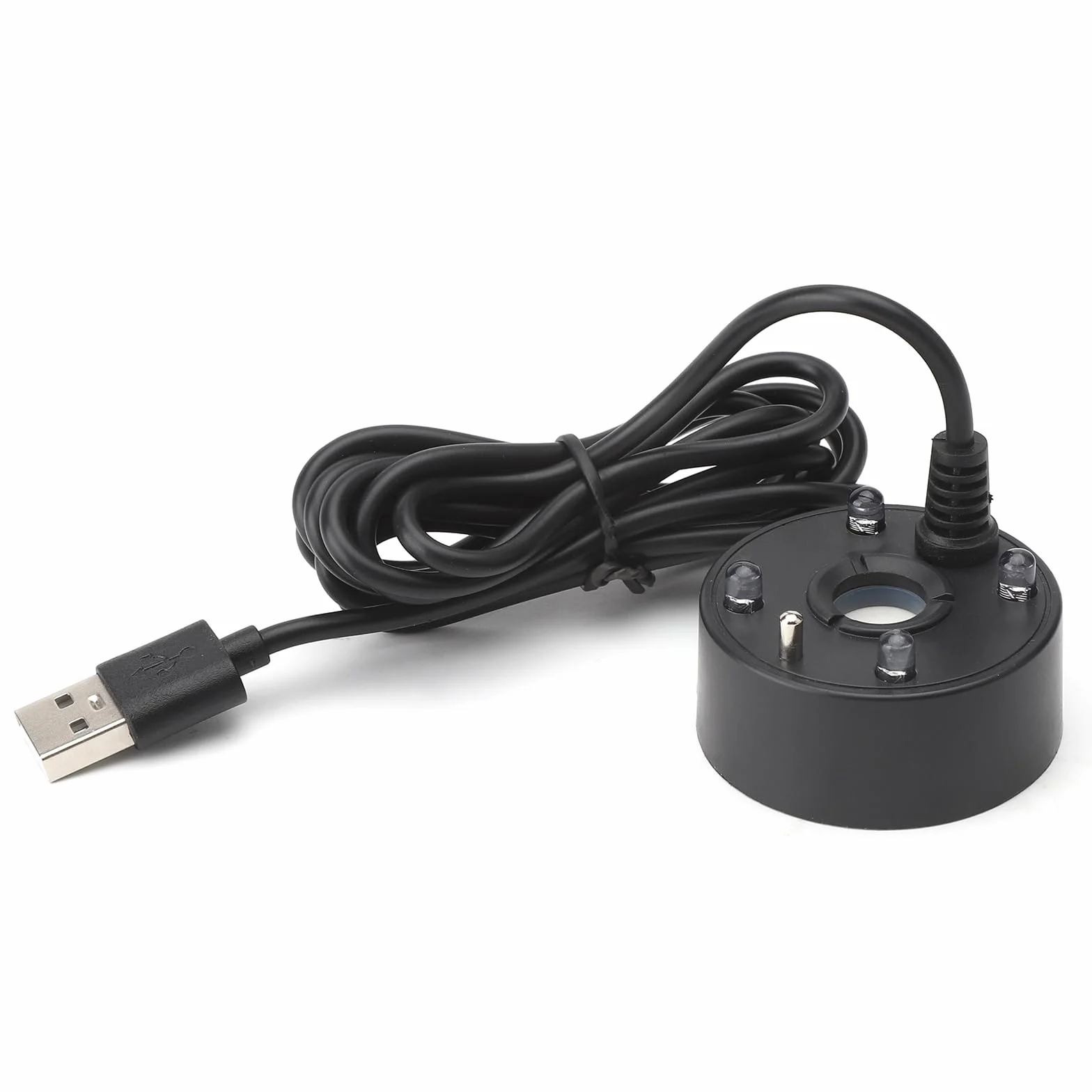 APOMOONS Wytwornica mgły do akwarium, ultradźwiękowy nebulizator, USB LED, zmiana koloru, urządzenie przeciwmgielne z ochroną przed brakiem wody, do fontanny, stawu, akwarium, łatwy w obsłudze, 5 V
