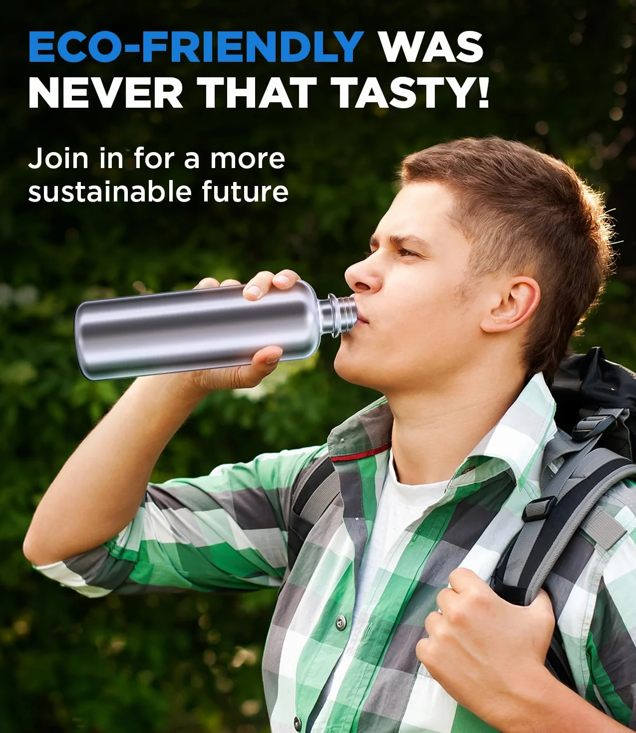 MATE OF STEEL® Butelka kompatybilna z Sodastream Crystal & Easy Premium 0,75 l ze stali nierdzewnej – nadaje się do mycia w zmywarce | butelka na napoje z metalu o pojemności 750 ml | butelki zapasowe