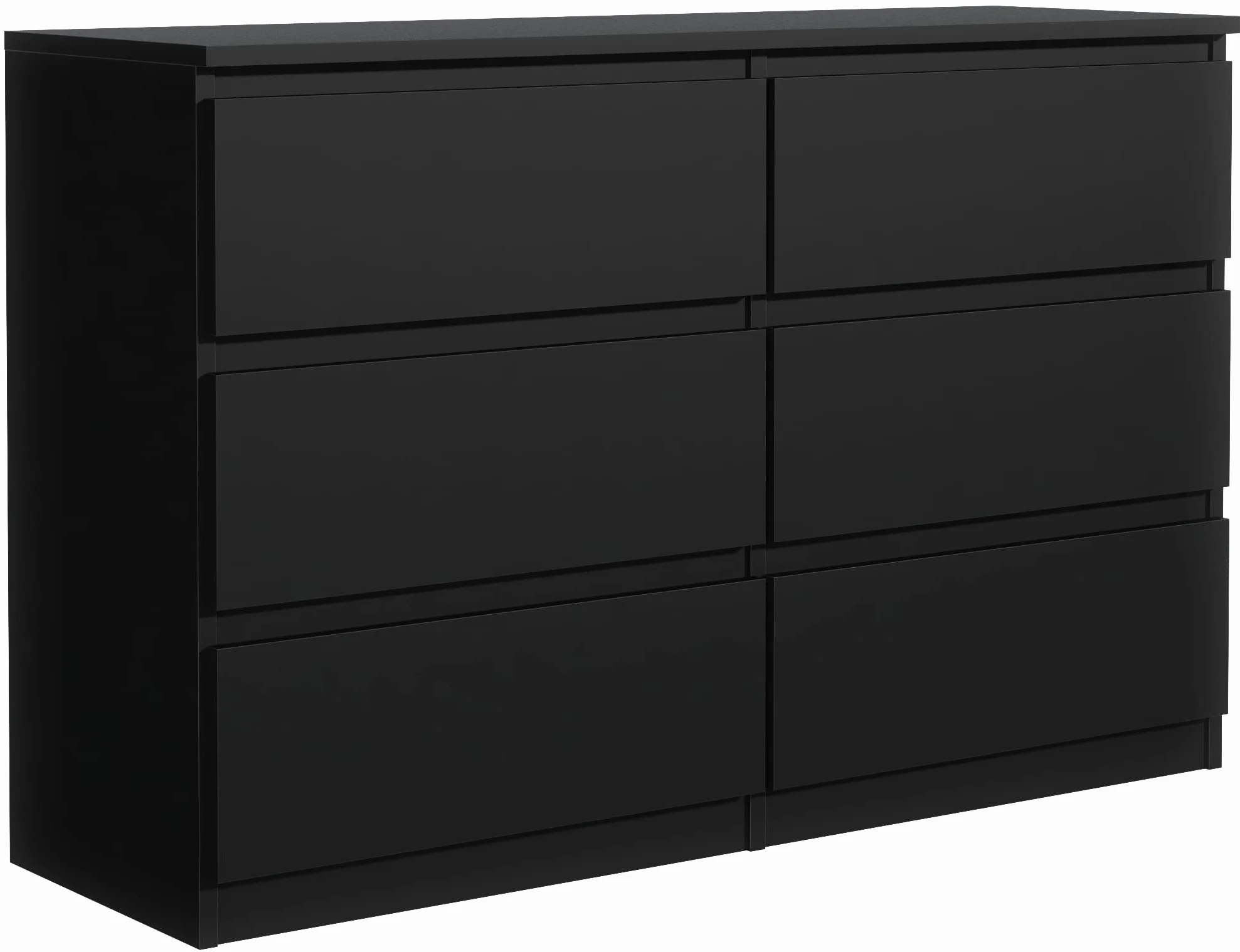 meble masztalerz Komoda Czarna Mat z 6 szufladami - 120x78,5x39 cm - Komoda do salonu, sypialni - Szafka z szufladami - Komoda z szufladami - 120 cm