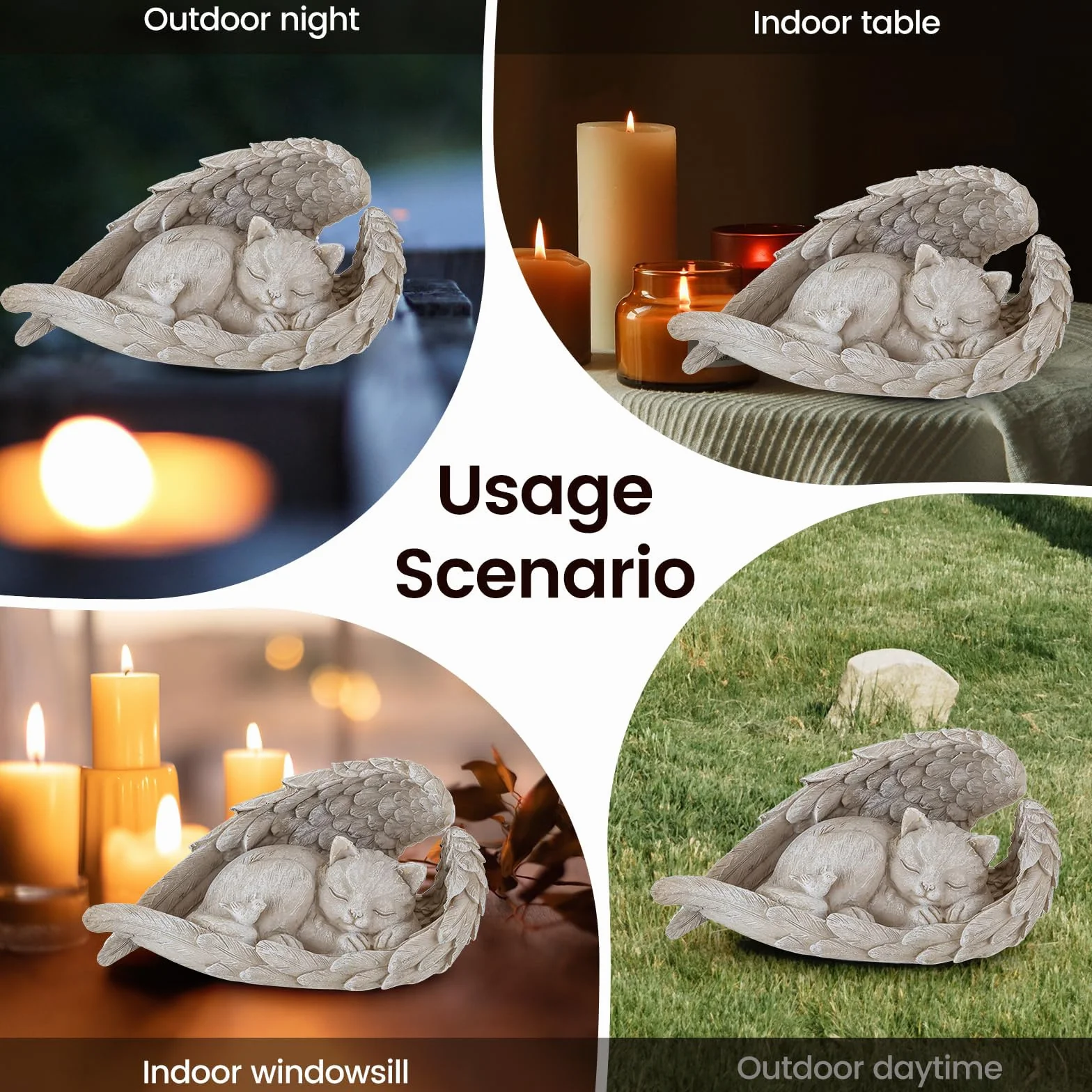 Statuetka na nagrobek kota, anioł, statuetka pamiątkowa, ozdoba dla kota, anioł, zwierzę domowe, pomnik, znacznik, hołd, statuetka do ogrodu, nagrobków lub dekoracji trawnika
