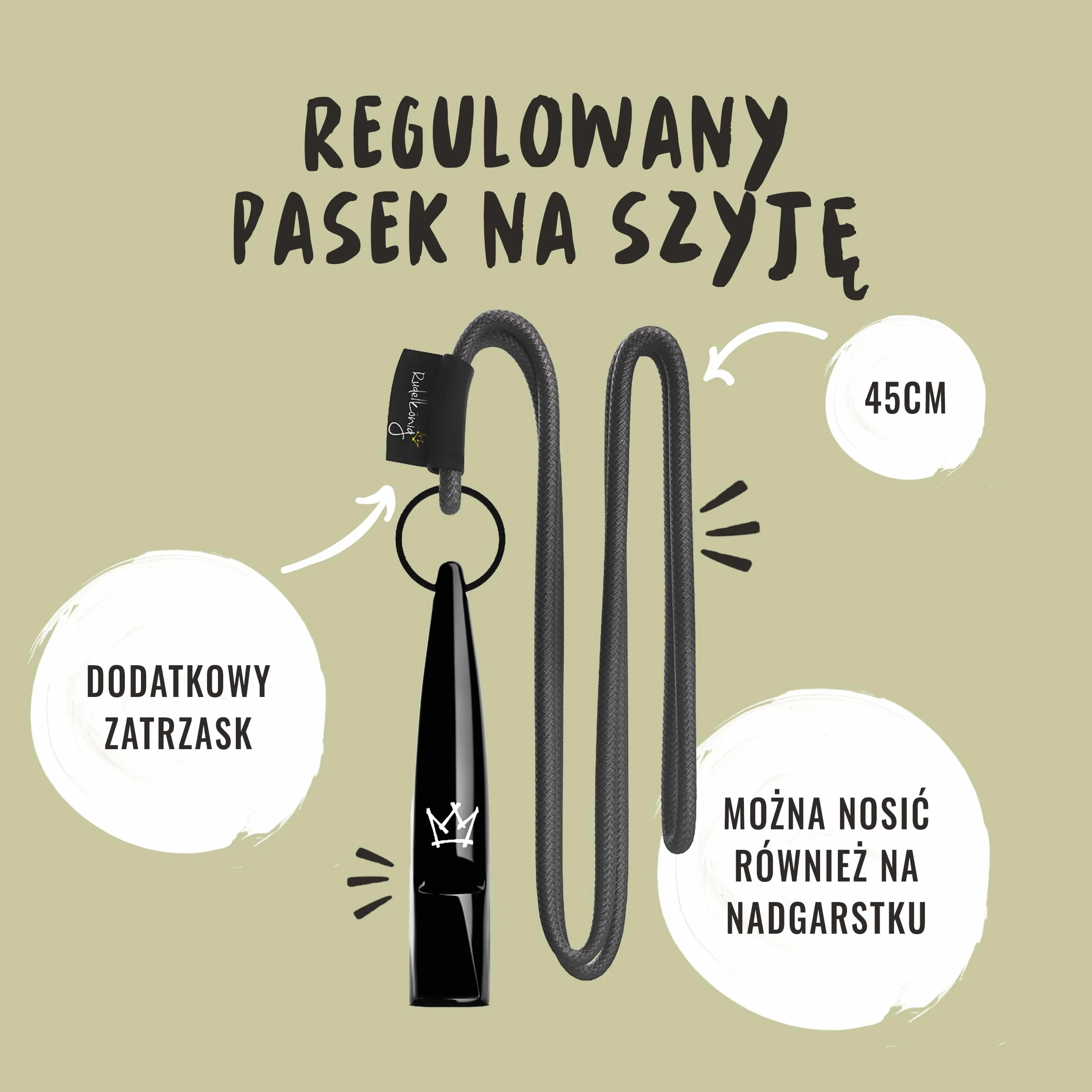Rudelkönig Gwizdek dla psa z paskiem gwizdkowym treningowy standardowej częstotliwości