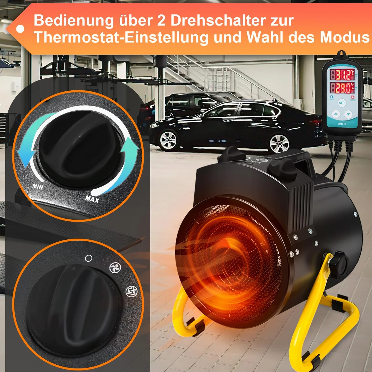 Sonnewelt Ochrona przed mrozem z termostatem, ochrona IPX4, ochrona przed wodą rozbryzgową, szybkie nagrzewanie, wielokrotna ochrona do szklarni, tarasu, ogrodu