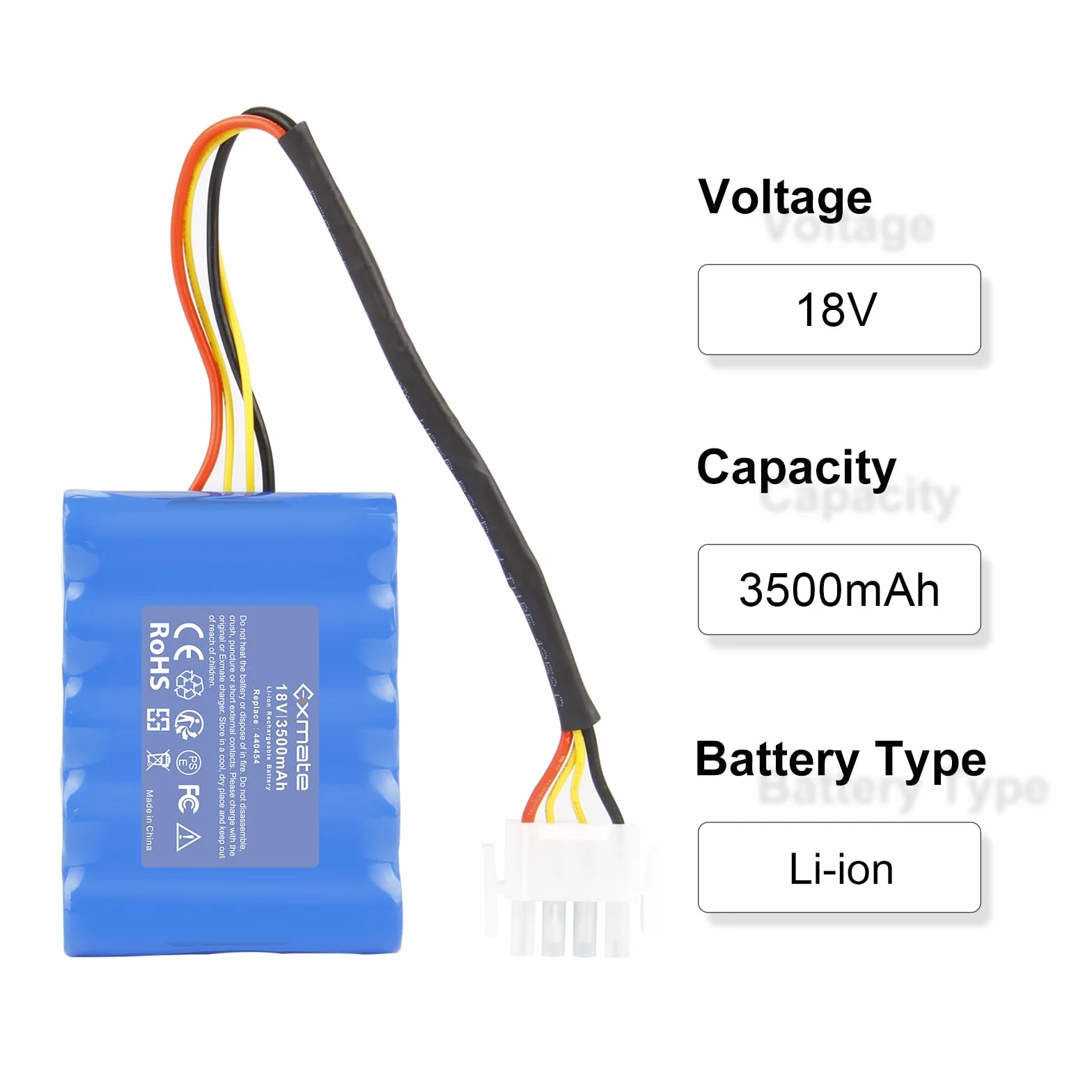Exmate Akumulator litowo-jonowy 18 V, 3500 mAh, kompatybilny z AL-KO Robolinho 500 E (119833) 02/2018-01/2019 100 110 1100 41.6 1150 W AL-KO 440454 441154 4421154 75 44 Kosiarka 2196
