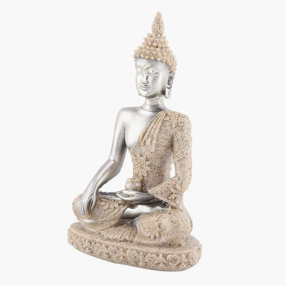 Jadeshay Statua Buddy - Medytacja Pokój Siedzący Ornament Rzeźbiąca Figurka Rzemiosło do dekoracji wnętrz Ozdoba stołowa (#1)
