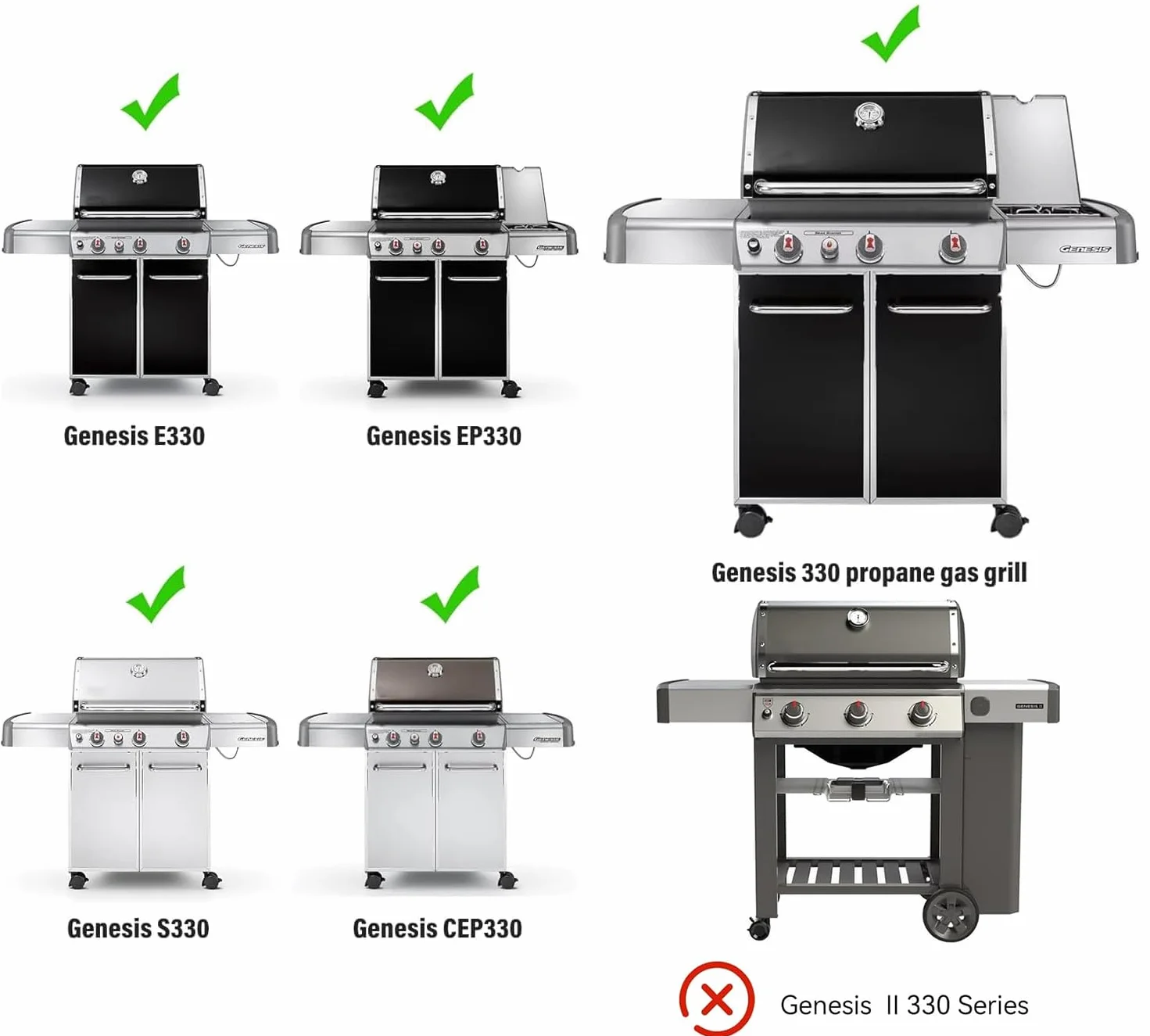 onlyfire Onyfire zestaw zapalników do grilla, pasuje do grilla gazowego Weber Genesis 300, seria 300