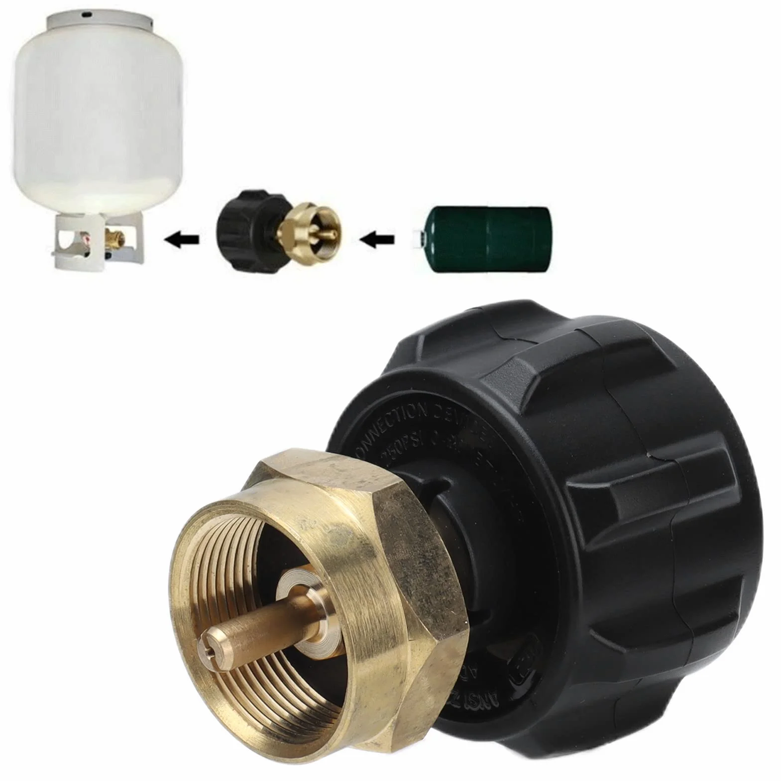 Zawór Regulatora Butli, Adapter do Napełniania Złączka Butli ze Zbiornikiem Zawór Regulatora Gazu z Propanem Akcesorium QCC1 POL 1 Lb Złącza Jednorazowego Użytku, Grilla