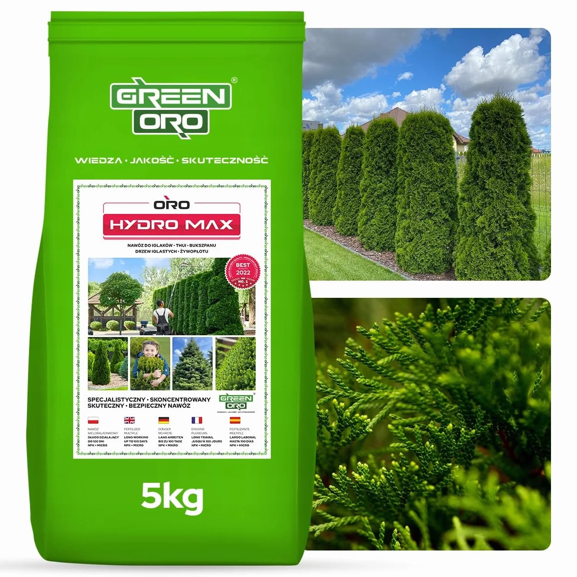 HYDRO MAX 5KG - Długodziałający nawóz do iglaków, żywopłotów i krzewów ozdobnych.