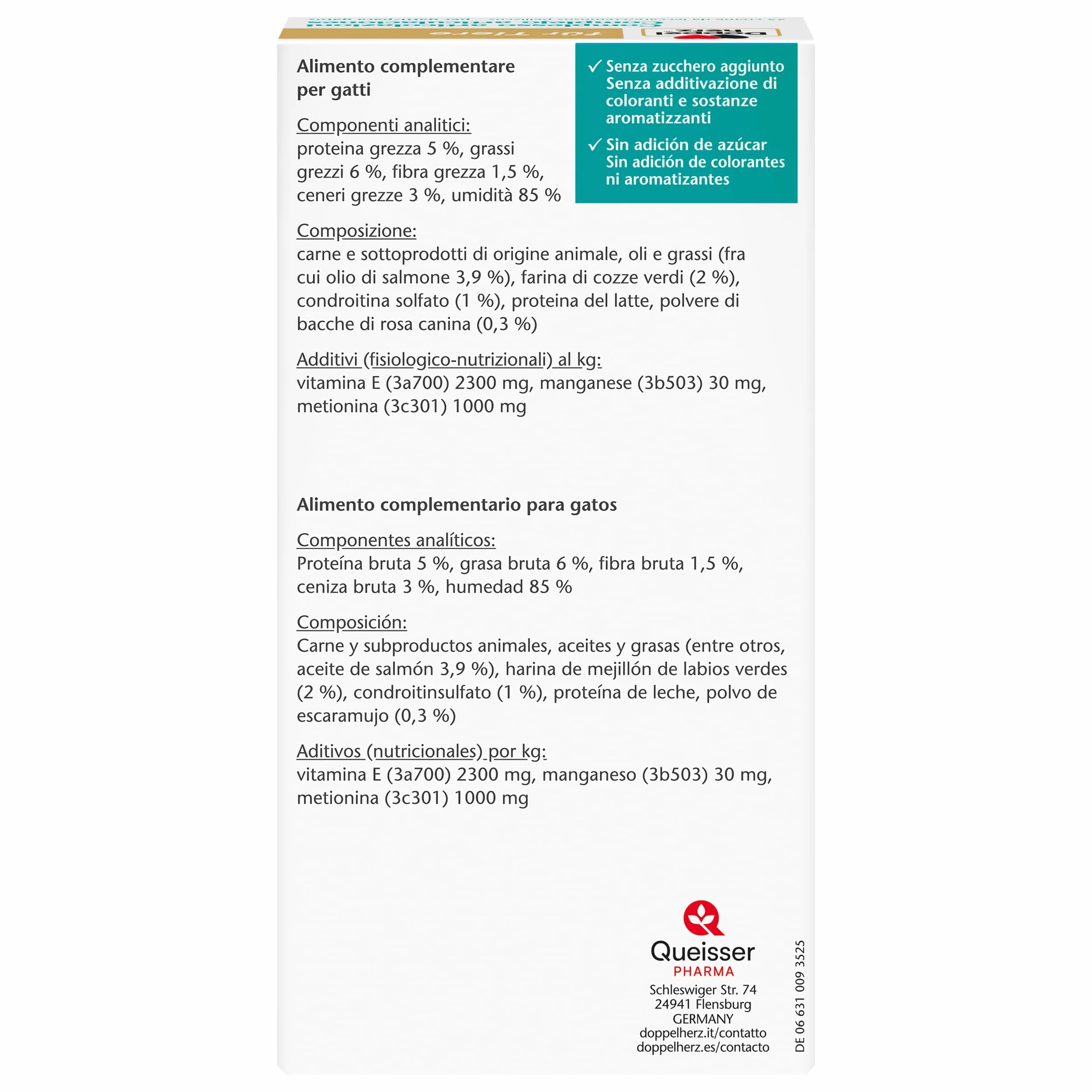 Doppelherz Omega 3 Vitamina E Suplement Diety dla Kotów, 25 x 10 g