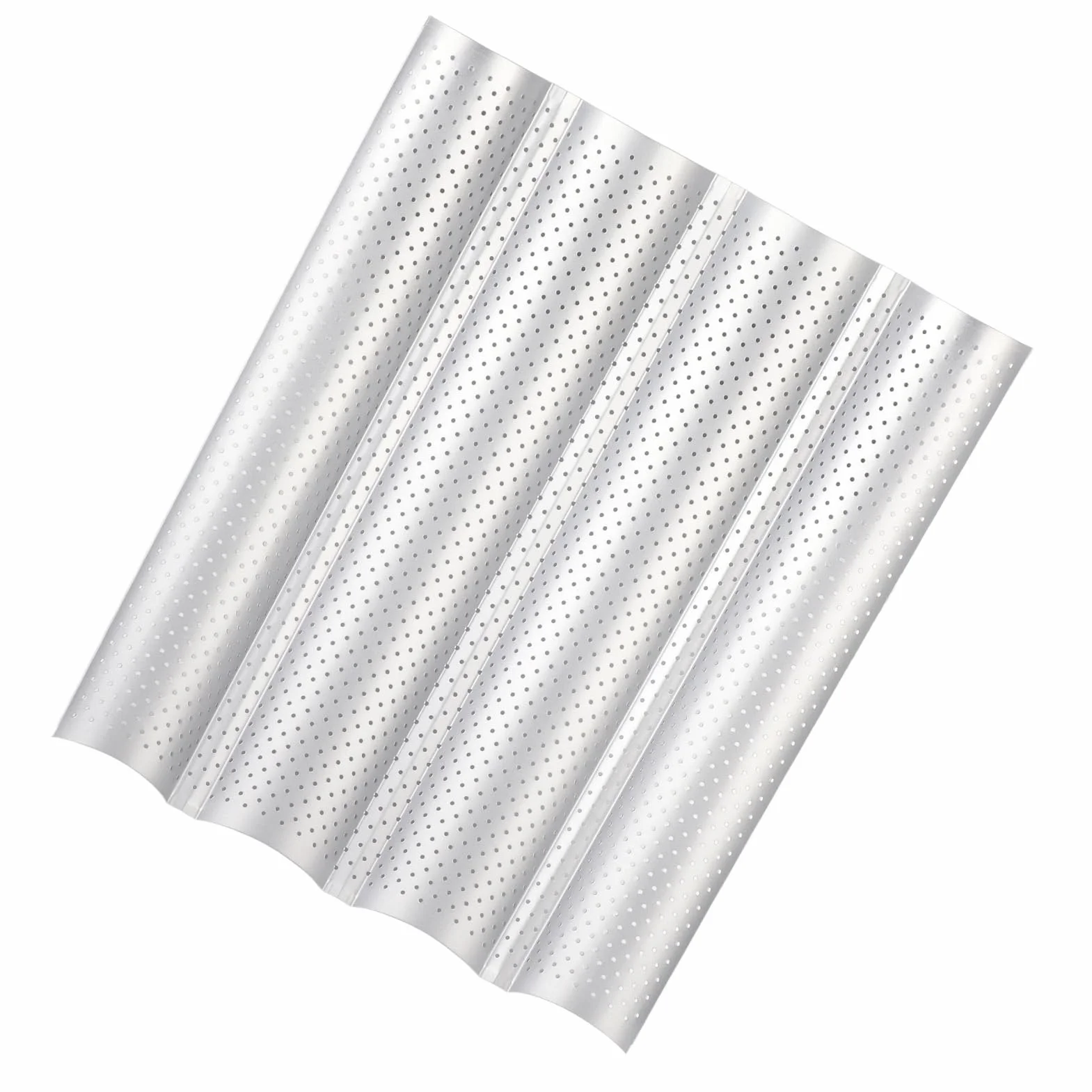 Francuska Blacha do Pieczenia Chleba, Nonstick MultiGrooves Fale Francuska Patelnia do Chleba Bagietka Taca do Pieczenia Narzędzie Kuchenne (3 rowki) (cztery gniazda)
