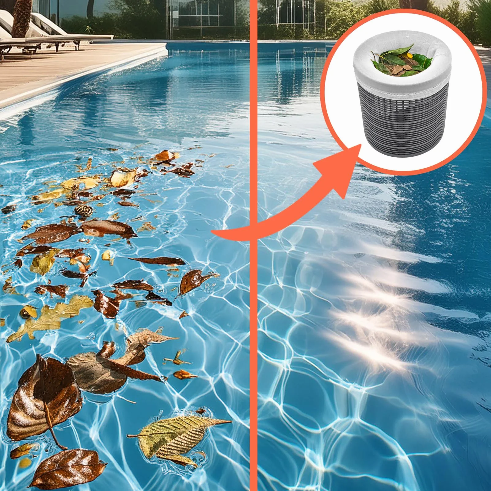 Spetebo Skimmer skarpety białe, zestaw 20 sztuk, filtr basenowy, kosz na skimmer, filtr wstępny, filtr do basenu, ochrona przed zabrudzeniami