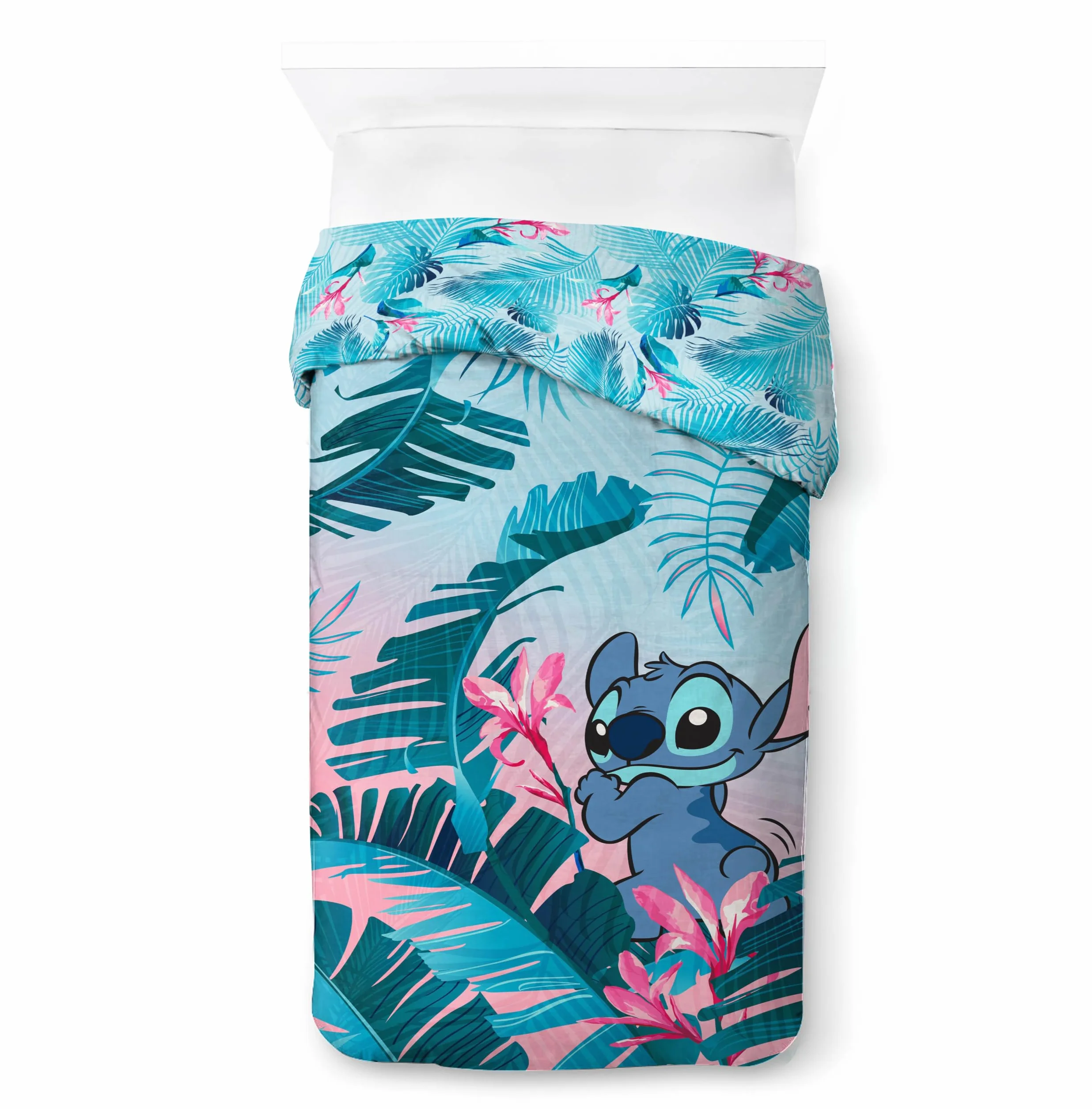 Jay Franco Kids Disney Lilo and Stitch Zestaw pościeli - super miękka pościel z poszewką na poduszkę, TYLKO POSIWKA, kołdra nie wchodzi w skład zestawu, wielokolorowa, 2 części, pojedyncza