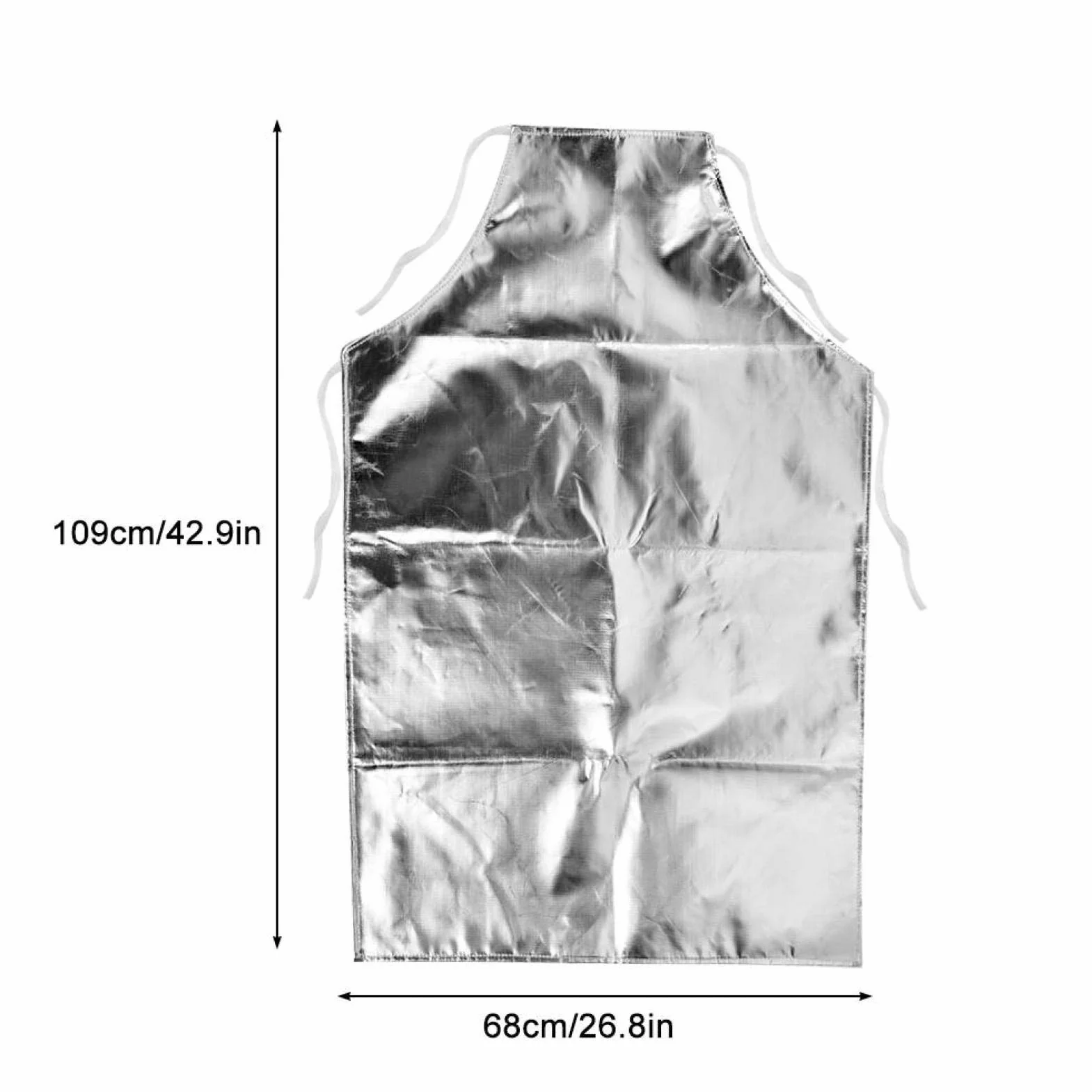 VBESTLIFE Fartuch ochronny do wysokich temperatur, odporny na wysokie temperatury 1000°C, srebrny, unisex, dla dorosłych, przemysłowy/do pracy, profesjonaliści, entuzjaści wysokich temperatur