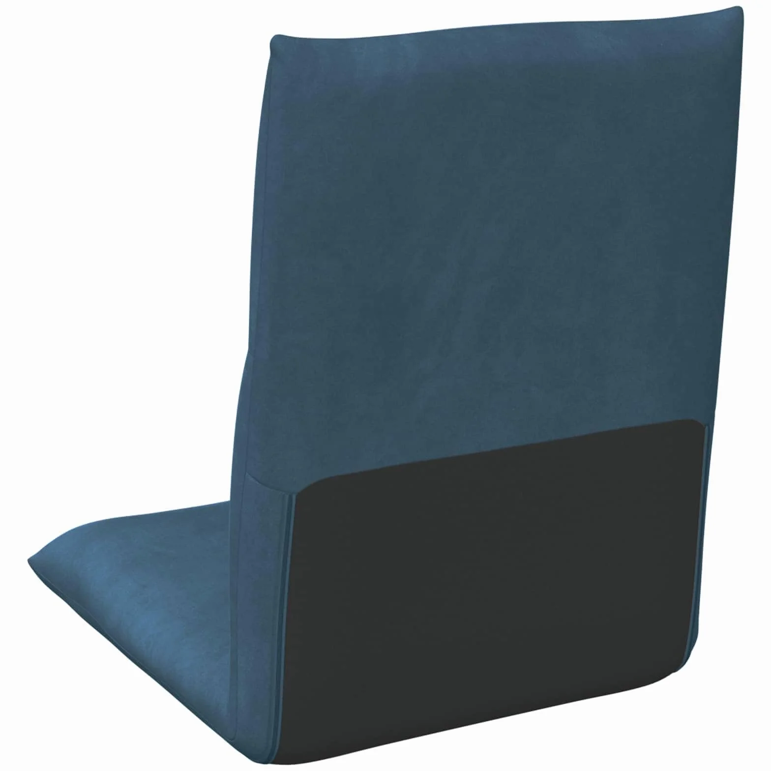 Krzesło podłogowe, niebieskie, aksamitne, 46 x 50 x 61 cm, składane i regulowane, z wyściełanym oparciem, ergonomiczne i nie zajmuje dużo miejsca do czytania, jogi, gier i biura