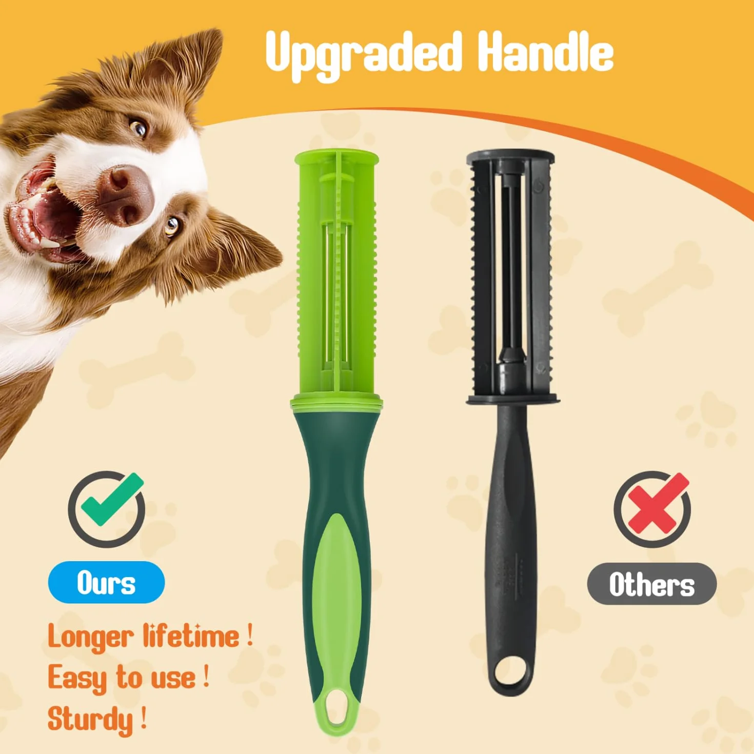 Nobleza Pet Hair Remover, Pet Lint Roller, 330 wymiennych ostrzy do usuwania kłaczków dla zwierząt domowych i 1 uchwyt, usuwanie kłaczków dla psów i kotów, zestaw 3, wyjątkowo lepki