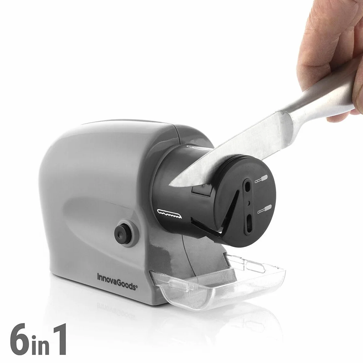 InnovaGoods® Elektryczny wielofunkcyjny ostrzak 6 w 1 ESharp, szybko i łatwo ostrzy Twoje noże i narzędzia, posiada 6 wymiennych głowic, idealny do użytku domowego i warsztatowego.