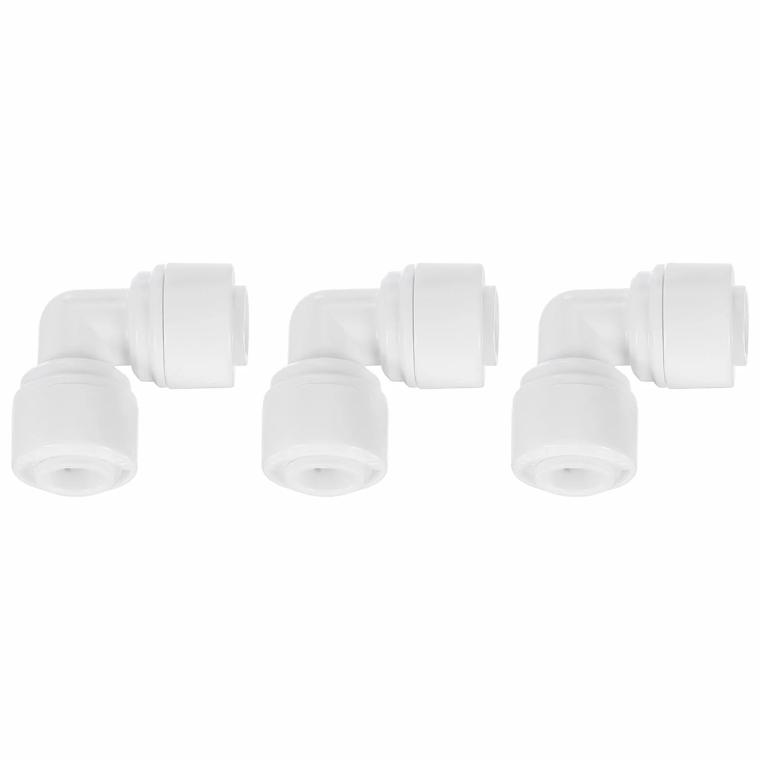 QUARKZMAN 3 szt. Złączki ciśnieniowe, 1/4" OD OD Złączki węża powietrza i wąż 90 stopni Plastikowe szybkie połączenie kolanowe do systemu wodnego RO, biały (6-6 mm)