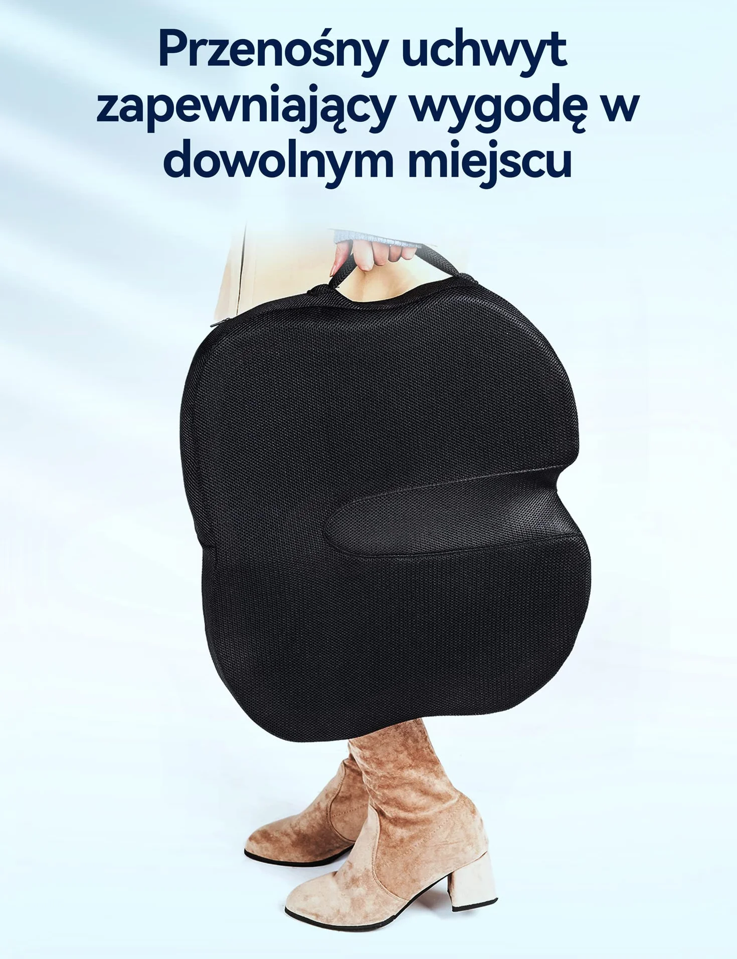 Travel Ease Ergonomiczna Poduszka na Siedzenie, Premia Podkładka z Pianki Żelowej z Pamięcią, Komfort przy Długim Siedzeniu, Podpórka Biodrowa do Krzesła Biurowego, Fotela Samochodowego (Czarny)