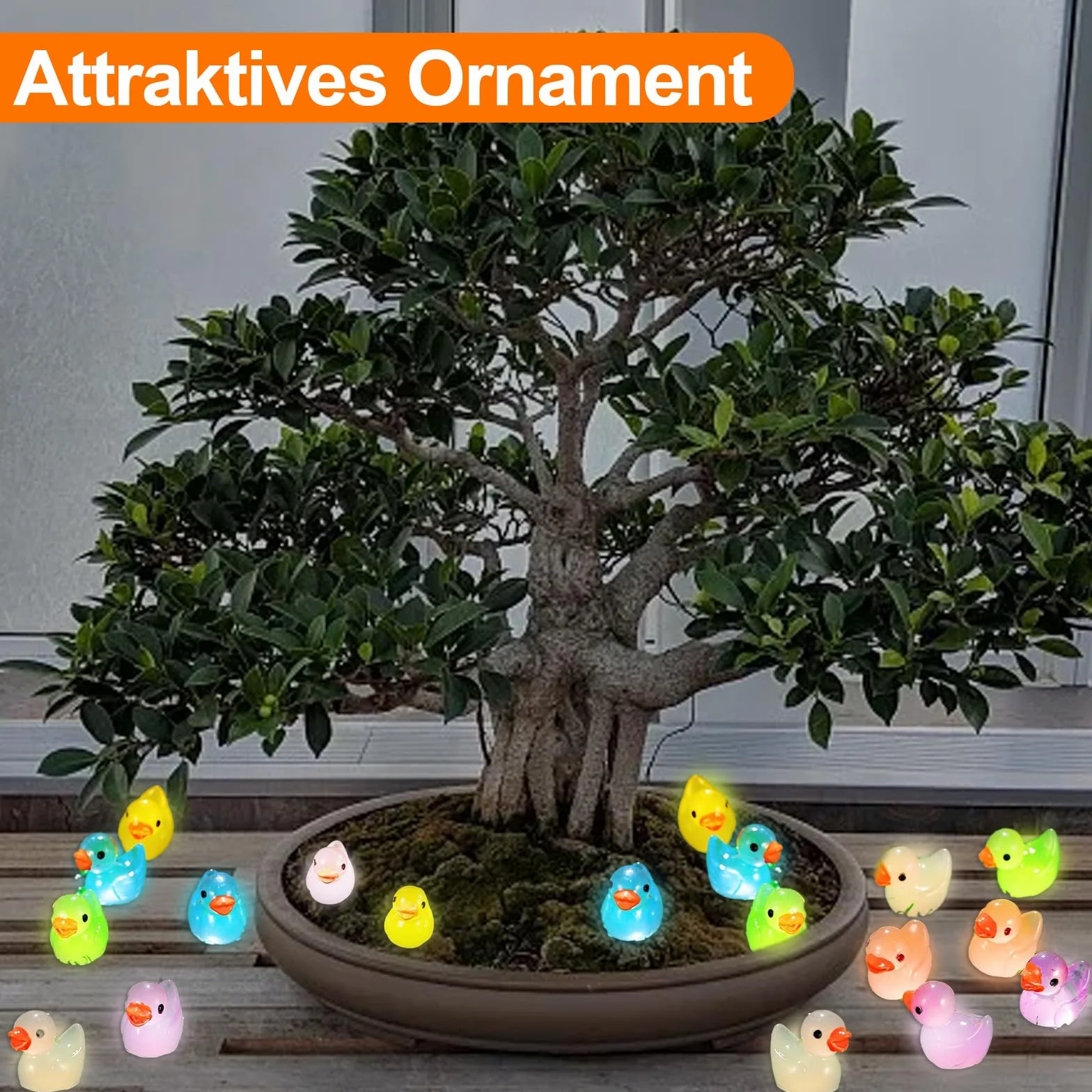 Mini Kaczki z Żywicy Świecące Figurki do Akwarium 100 Sztuk
