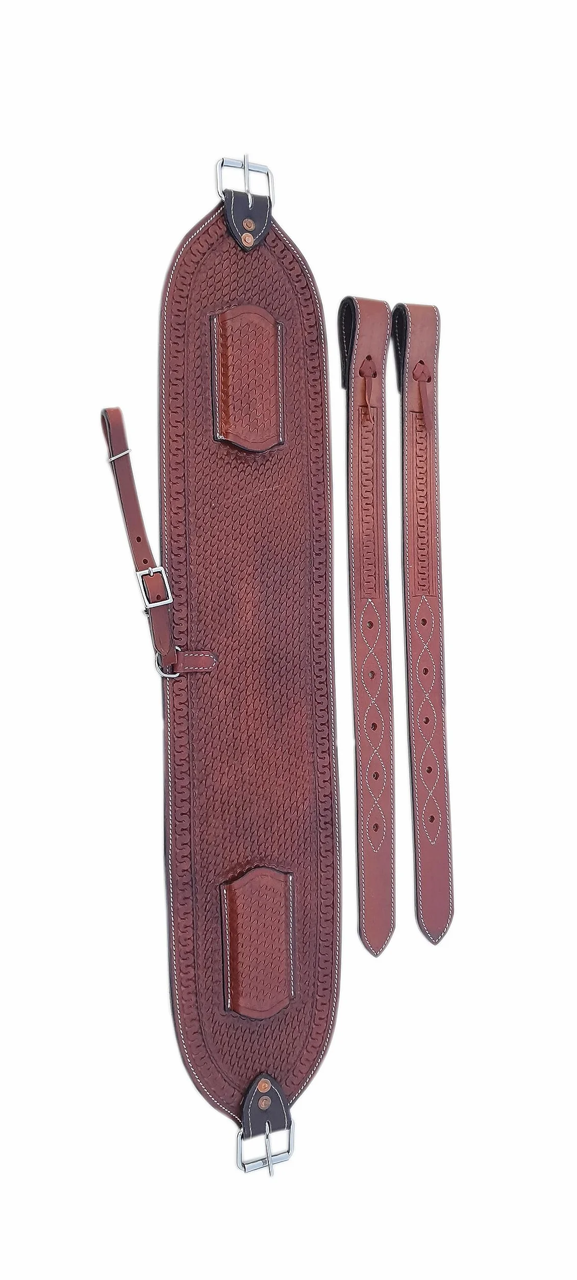 Skórzane Siodło Roper Western z Floral Tooled i Kęsami Brązowy