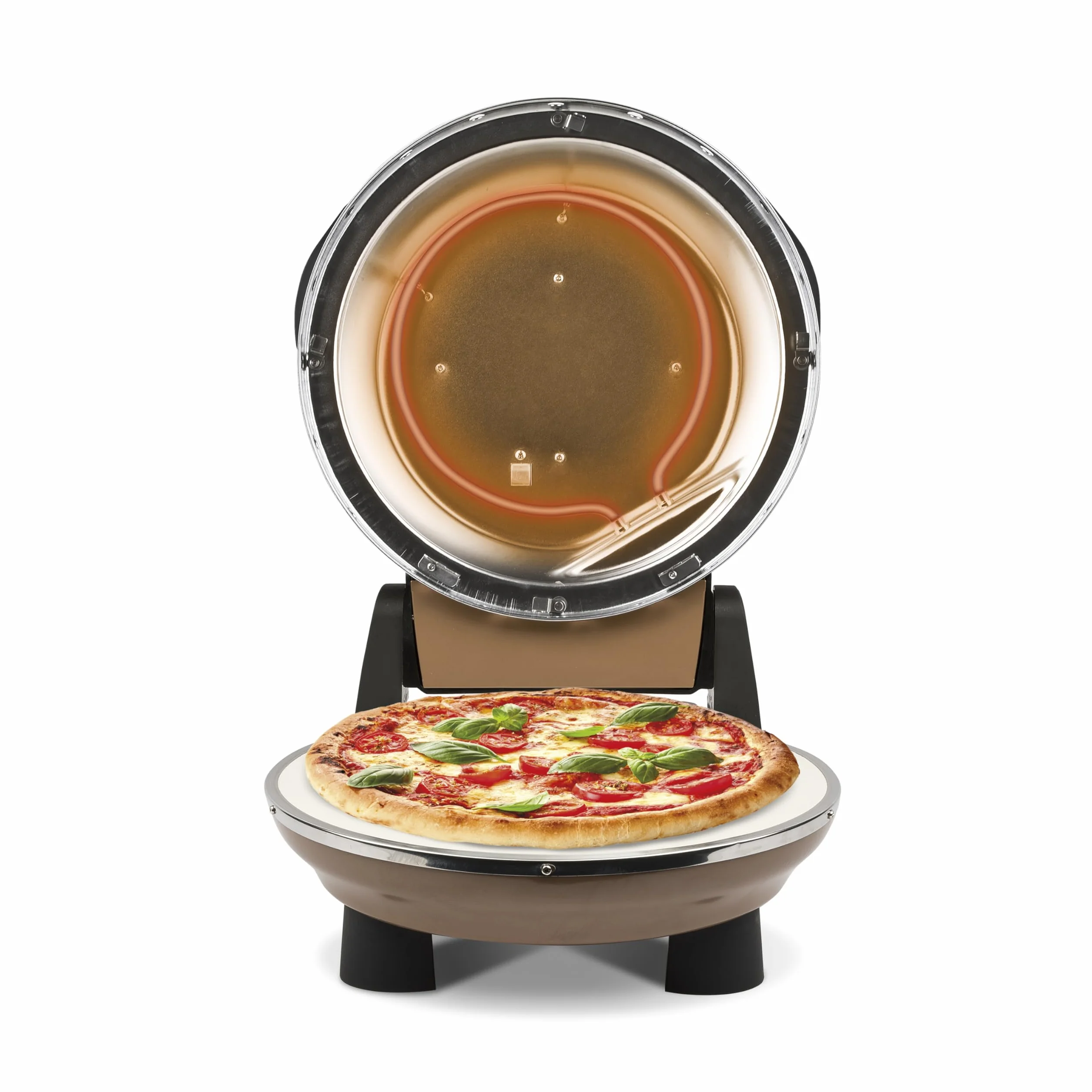 G3Ferrari elektryczny piec do pizzy Napoletana miedziany – edycja limitowana, G1003208, do 400 stopni z kamieniem do pizzy – w zestawie 2-ty kamień/pizzę i pita i wiele innych, w 3 minuty, również do