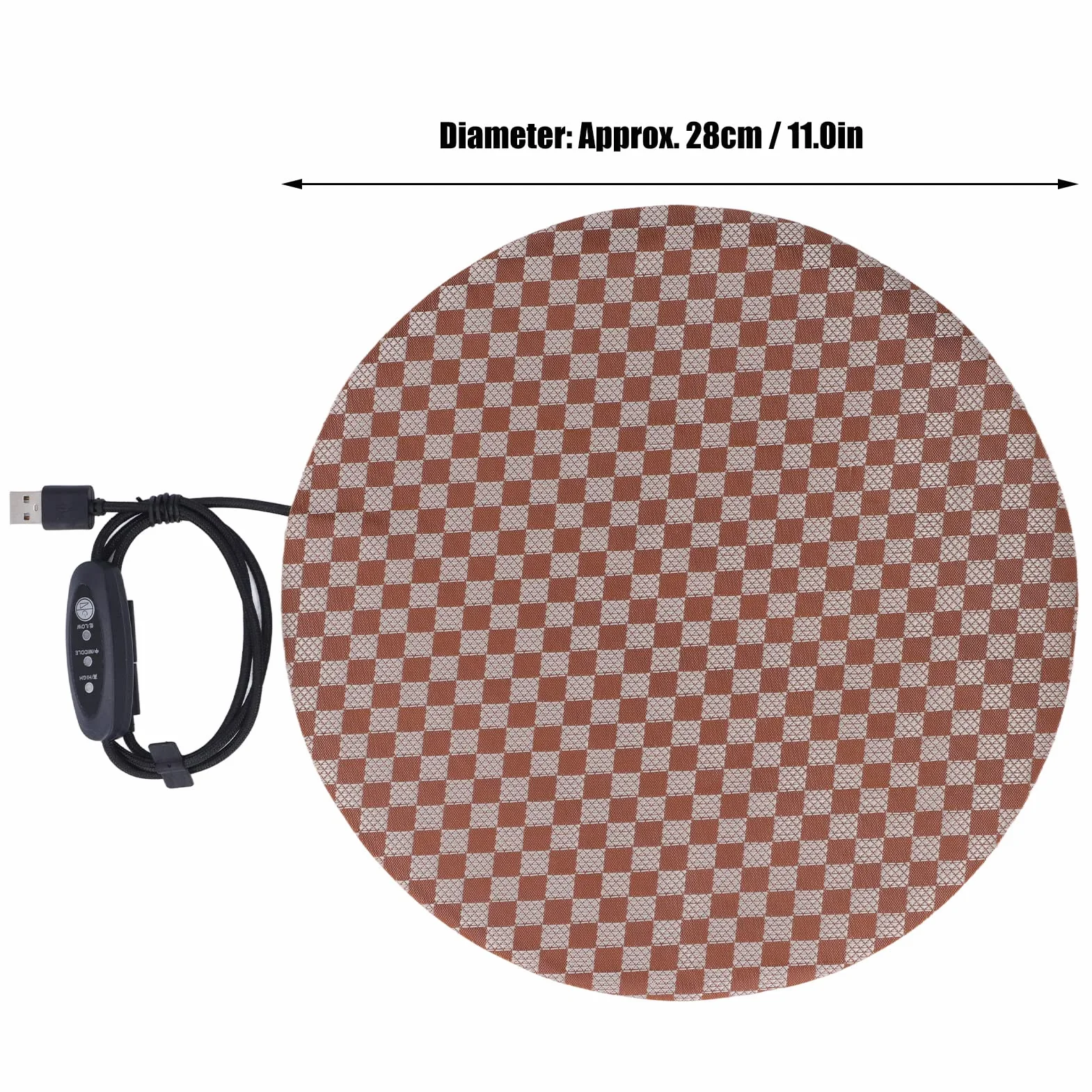 Podkładka Grzewcza dla Zwierząt Domowych 3 Poziomy Usb Tkanina Oxford Okrągły Gad Poduszka Biurowa 28 Cm średnica Filcowa Tkanina Poduszka Wędkarska Okrągły Kształt Tkaniny