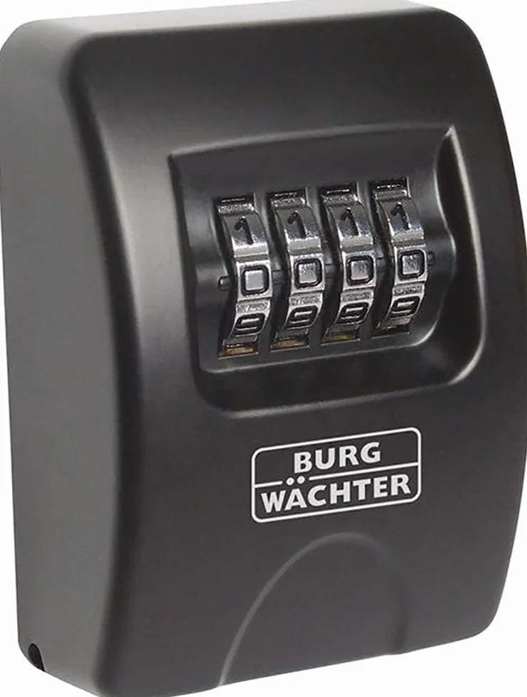 BURG-WÄCHTER Sejf na klucz z szyfrem czterocyfrowym do użytku zewnętrznego i wewnętrznego, Montaż ścienny, Key Safe 10 SB, Czarny