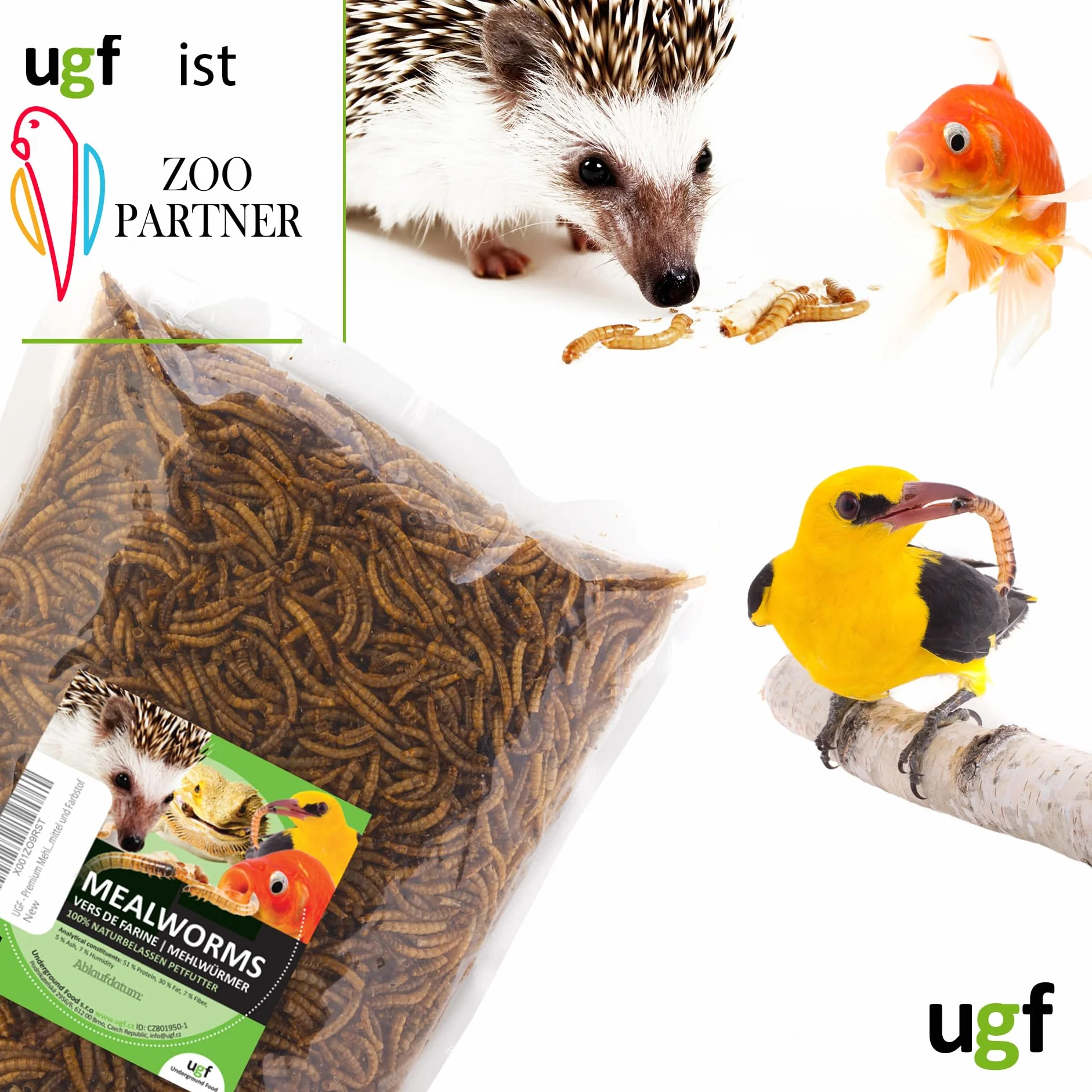 UGF Suszone Robaki Mączne 250 g Przekąski dla Ptaków Gryzoni