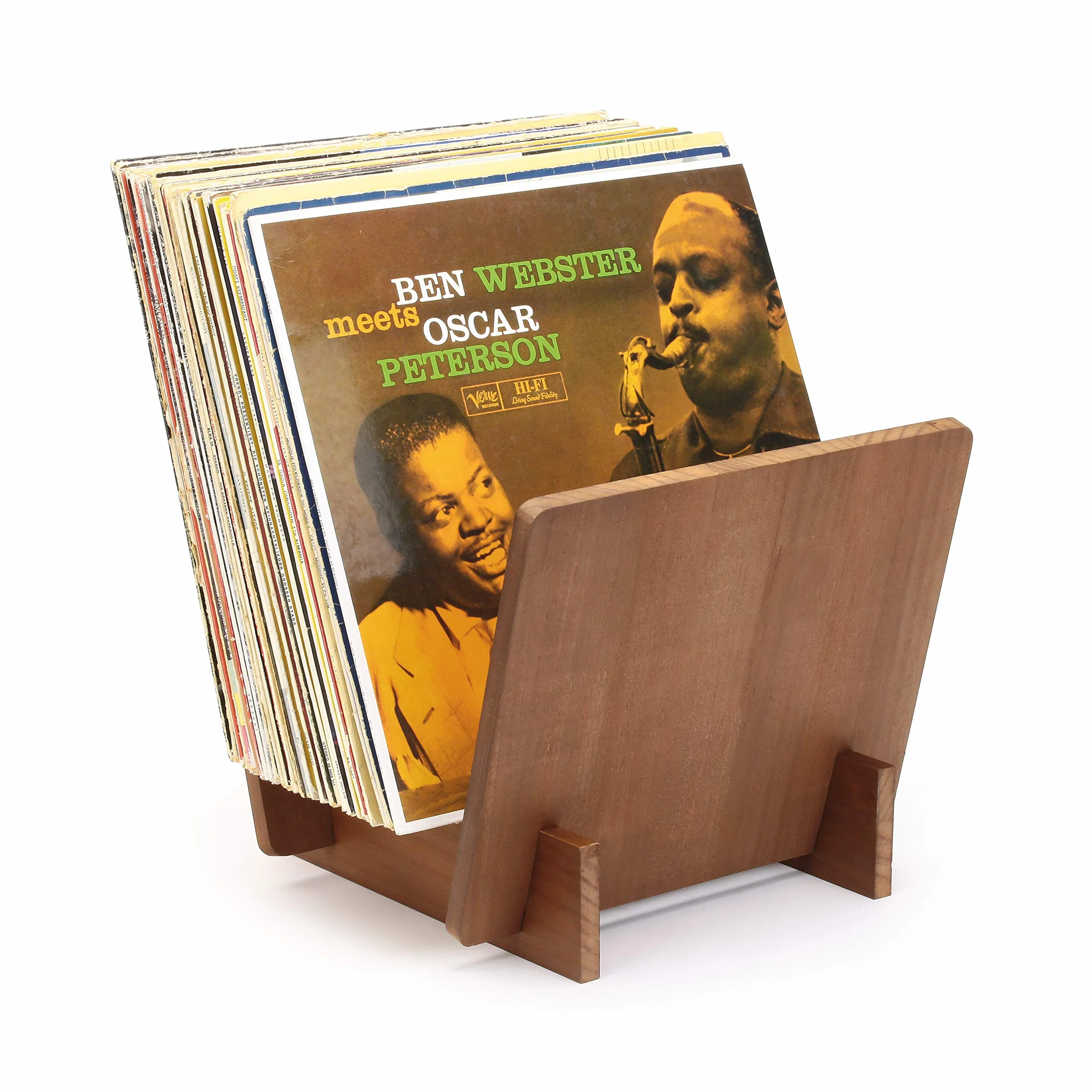 Dynavox LP-Ständer ST40, pudełko do przechowywania płyt winylowych z drewna sosnowego, do 40 płyt LP's i Singles, jasnobrązowe