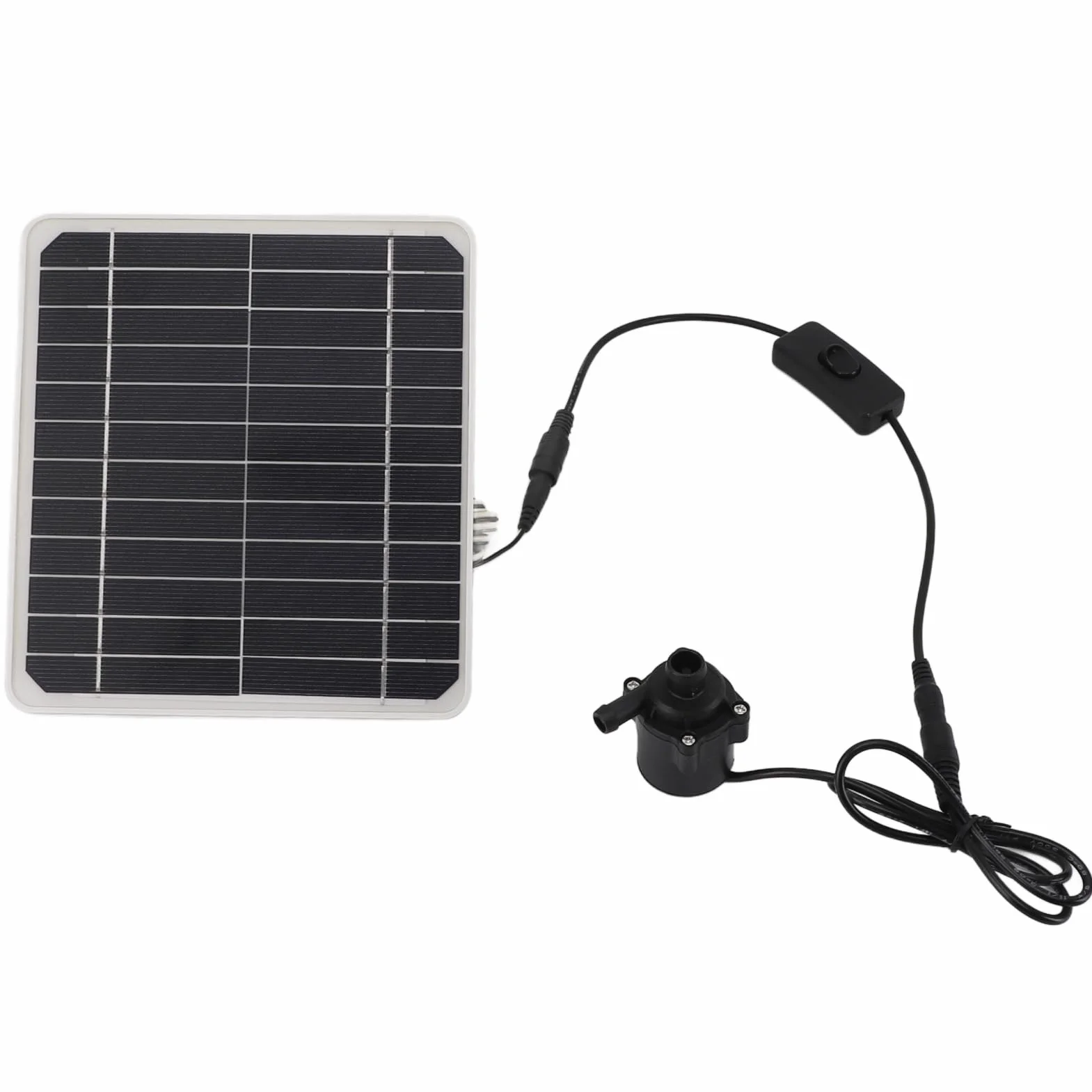 Zestaw Solarnej Pompy Wodnej, 12 V 50 W Solarna Pompa Fontannowa do Poidła dla Ptaków, Zestaw Solarnej Fontanny o Niskim Poziomie Hałasu do Stawów, Akwarium, Praca 24-godzinna
