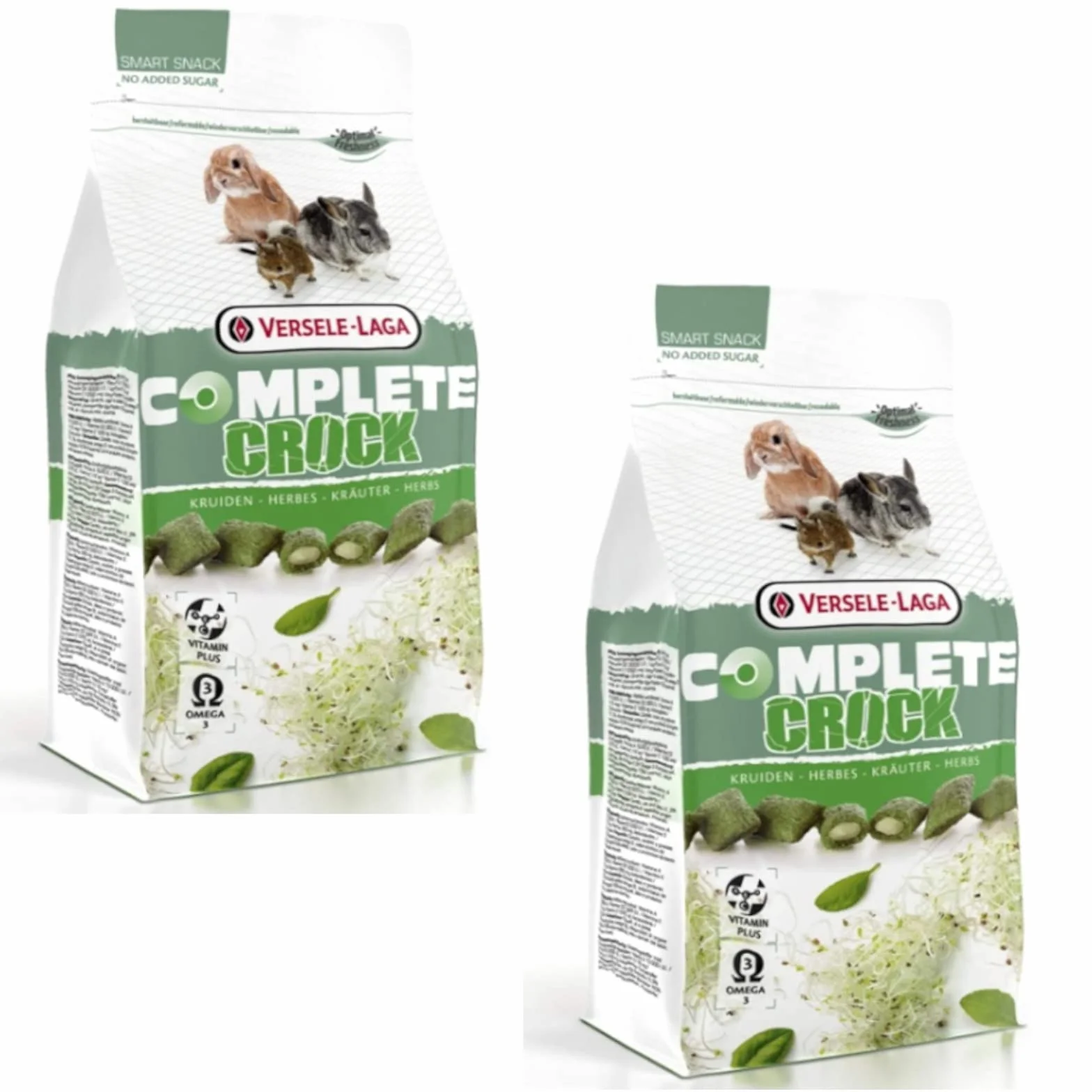 Versele-Laga Complete Crock Herbs | zioła | dwupak | 2 x 50 g | przekąska dla królików i różnych gryzoni | zrównoważone i chrupiące smakołyki z miękkim nadzieniem ziołowym