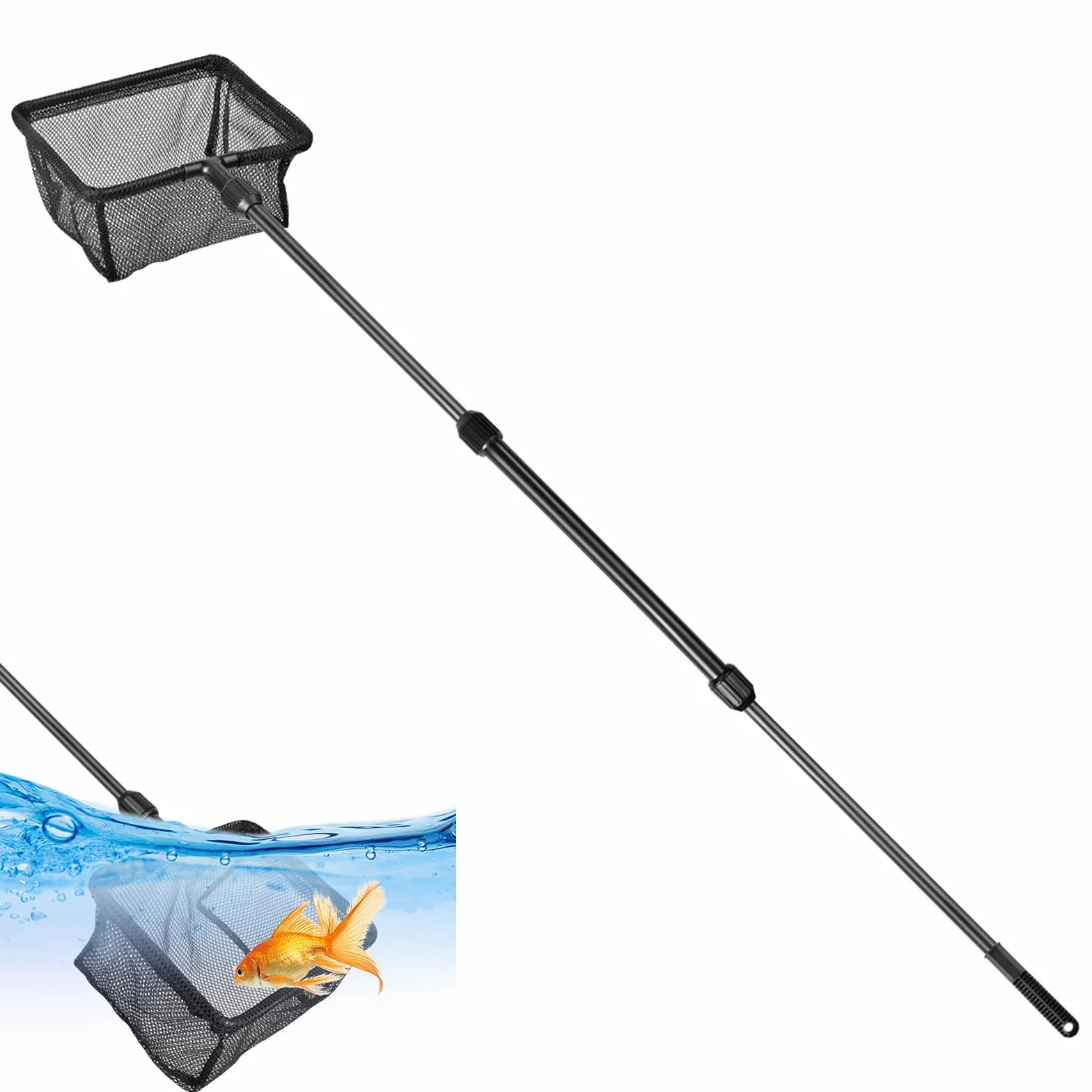 Teleskopowy podbierak, 105 cm, do akwarium, z wysuwanym uchwytem, nylonowy, składany, rozszerzalny podbierak do akwarium, jezior, stawów