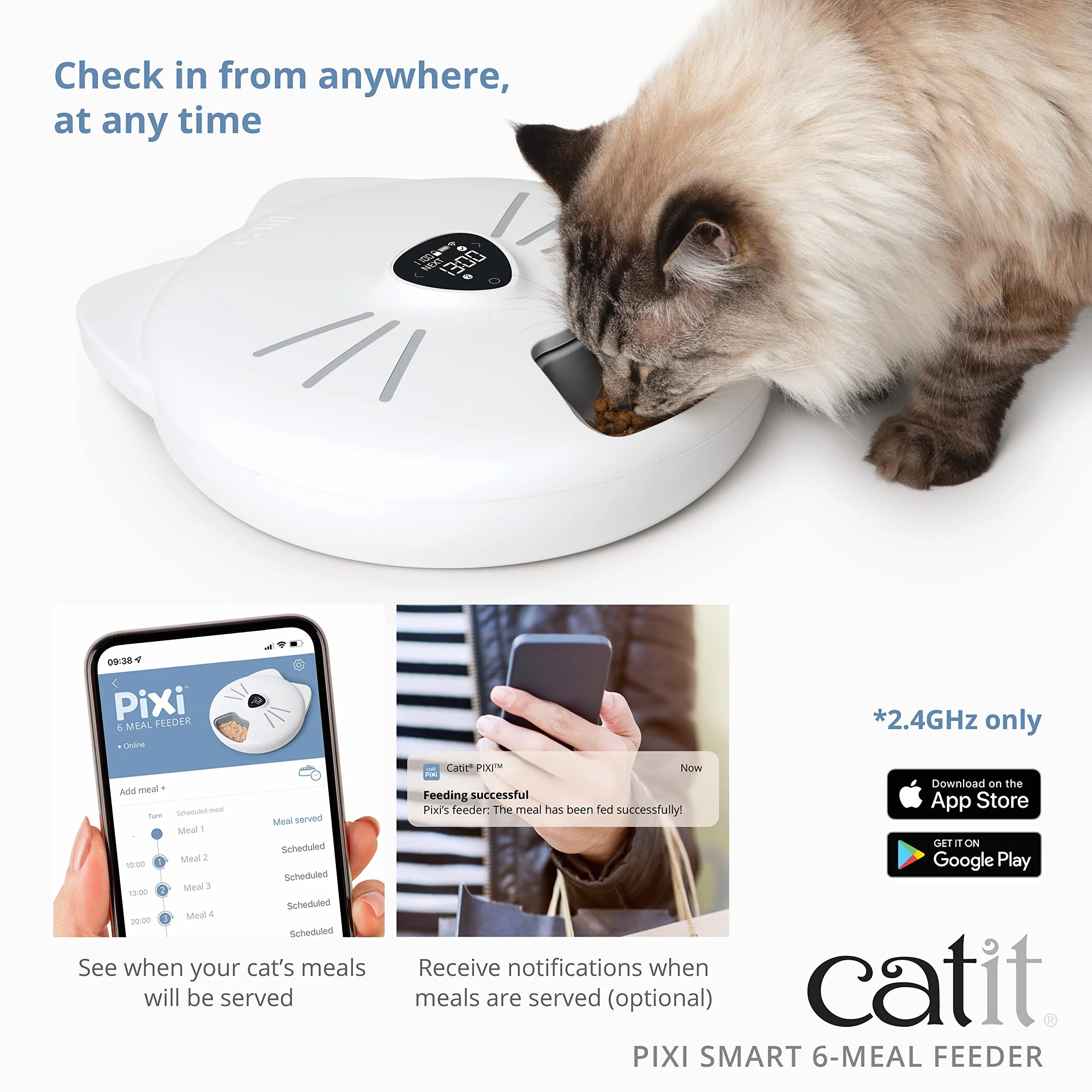 Catit Pixi Smart Automatyczne Karmidło, Biały, ‎34.5 x 32 x 9.2 cm