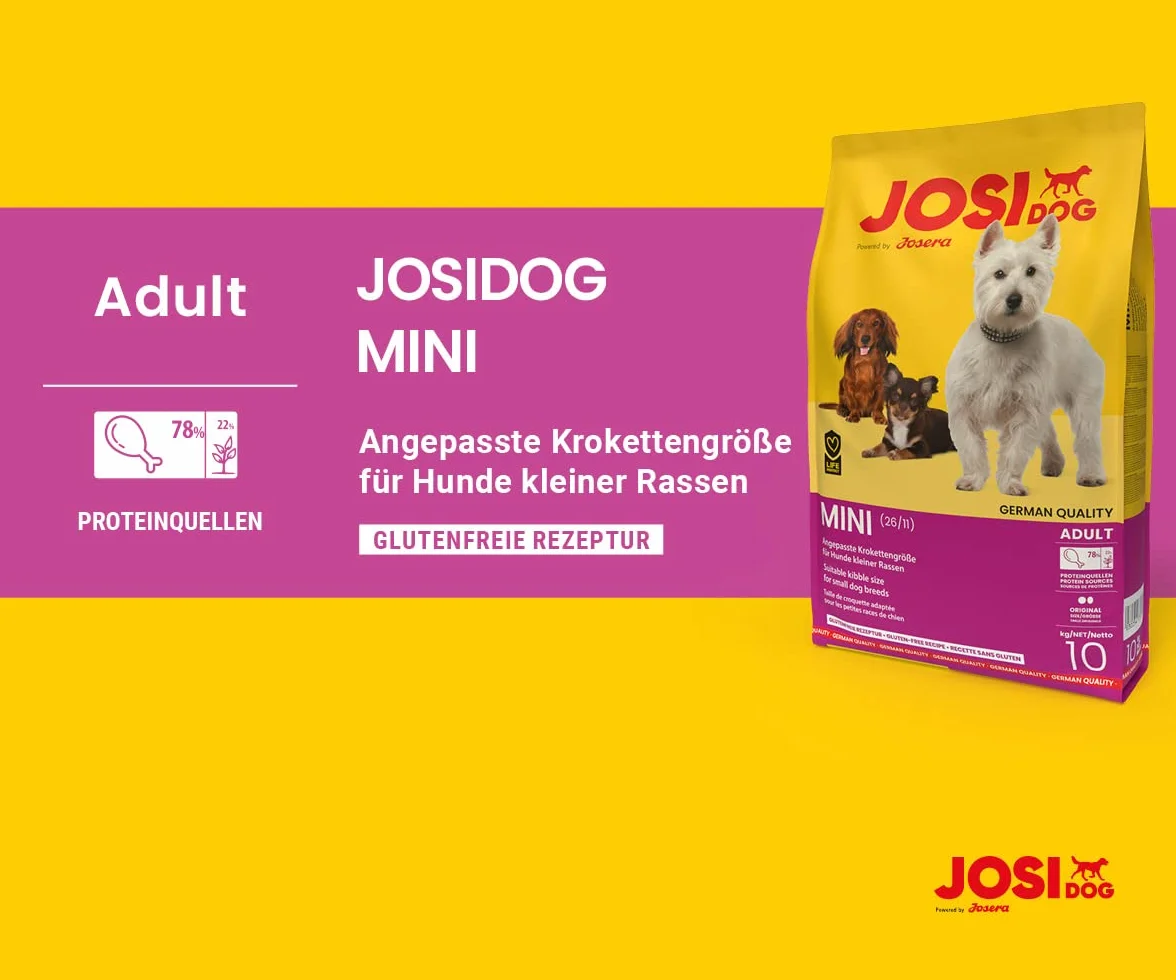 JosiDog Mini (1 x 10 kg) karma dla małych ras, sucha karma premium dla dorosłych psów powered by JOSERA 1 sztuka