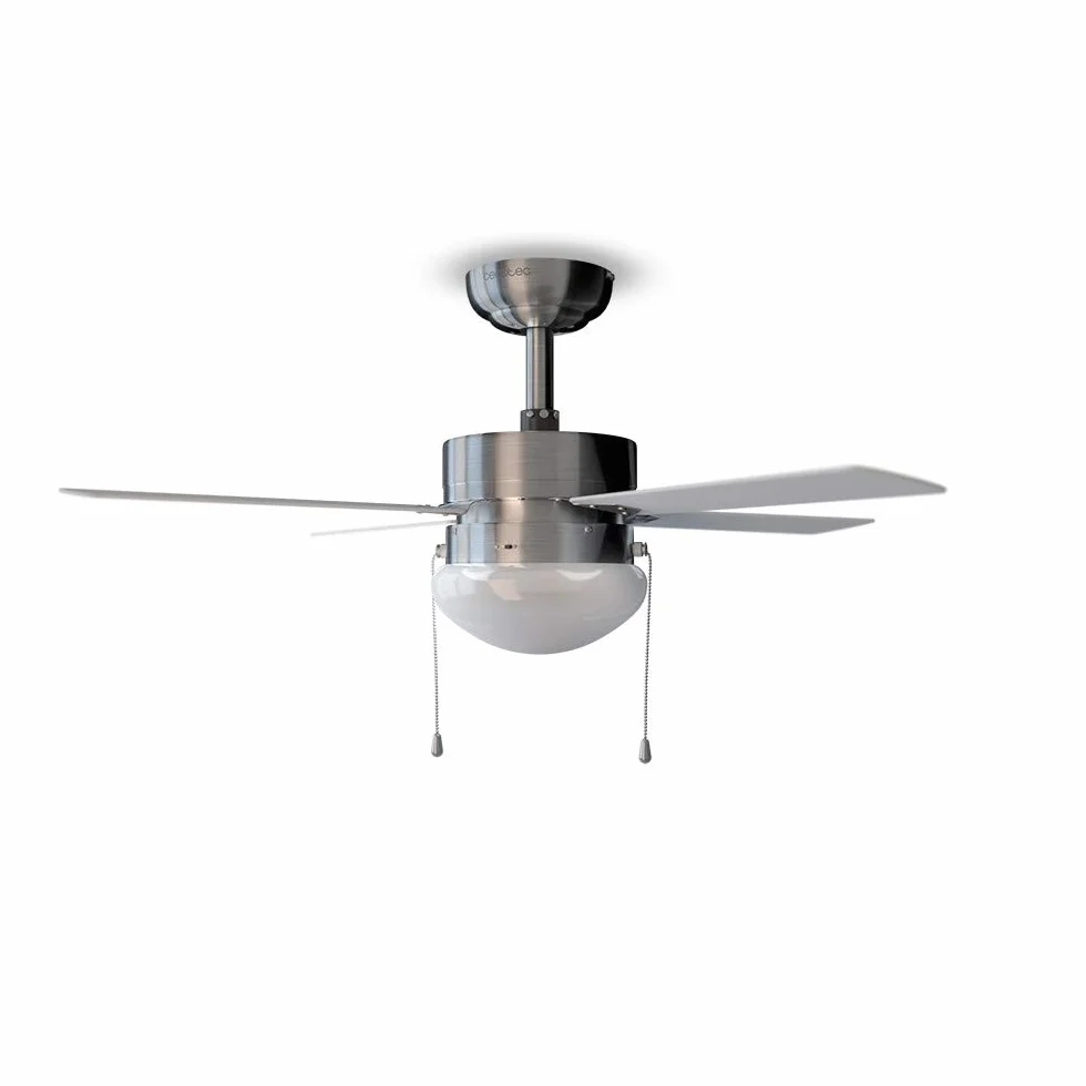 Cecotec Wentylator sufitowy EnergySilence Aero 450, 50 W, energooszczędny, średnica 106 cm, światło, 4 odwracalne łopatki, 3 prędkości, funkcja zimowa, wykończenie stalowe/białe
