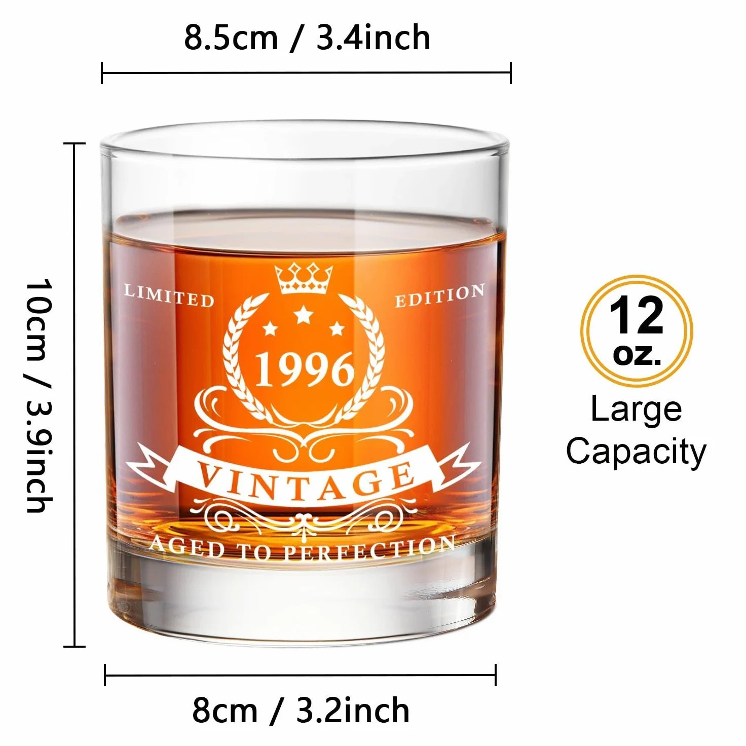 LIGHTEN LIFE Prezenty na 30. urodziny dla mężczyzn, zestaw szklanek do whisky 1995 w pudełku beczkowym, prezenty dla 30 lat, pomysły na prezent na 30. urodziny, prezenty urodzinowe 1995 dla taty,