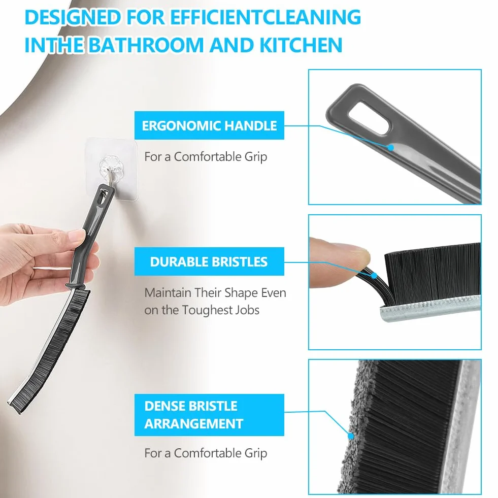 Vicloon Crevice Cleaning Brush, 4 szt. wielofunkcyjna szczotka do czyszczenia szczelin, Hard-Bristled Crevice Cleaning Brush, szczotka do czyszczenia szczelin do kuchni,szczeliny,narożnika（Biały）