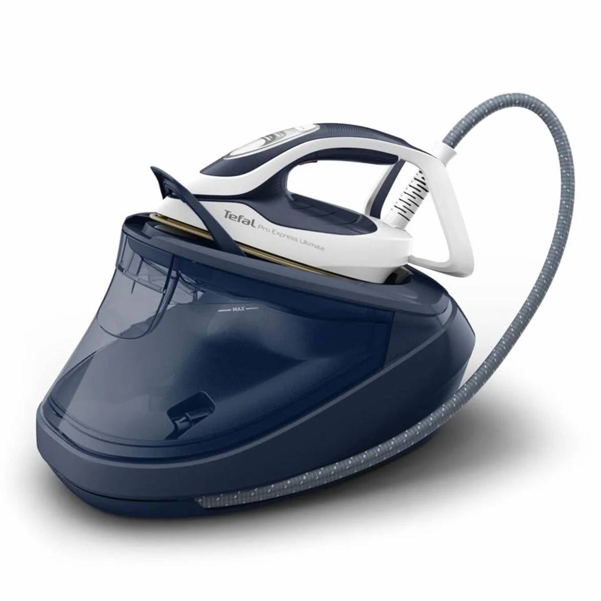 Tefal GV9720 Pro Express Ultimate stacja parowa | wydajne ciśnienie 8 barów | stałe oddawanie pary: 170 g/min | uderzenie pary: 590 g/min | zdejmowany kolektor wapienny | bardzo cicha praca |