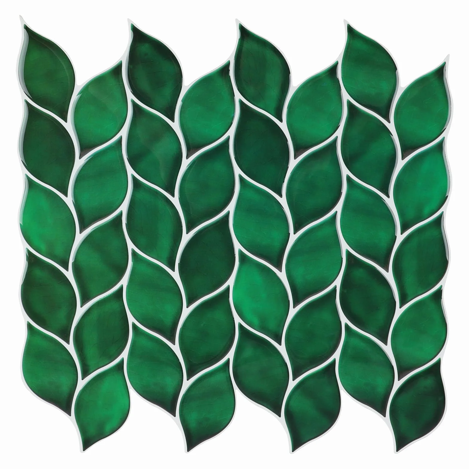 HOMEART Płytki backsplash odklej i przyklej, samoprzylepne płytki ścienne, 10 arkuszy zielony liść backsplash samoprzylepne płytki do kuchni i łazienki