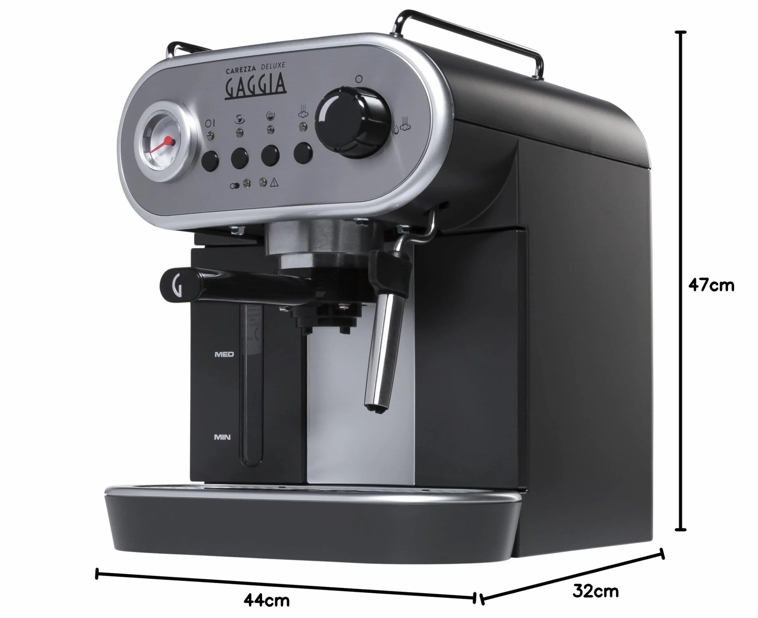 Gaggia RI8525/01 Carezza Deluxe Ręczny ekspres do kawy mielonej i strąków, 230V, 50Hz, 1900 W, szary/czarny