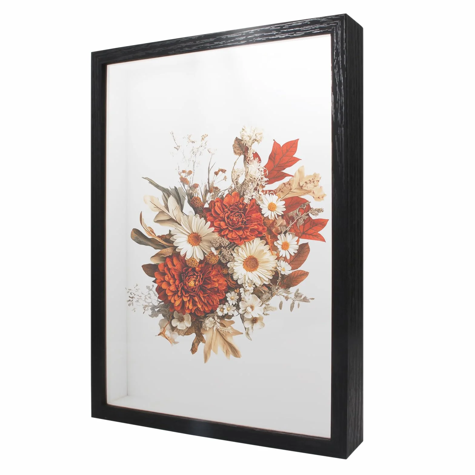 Ramka 3D do napełniania, A4, 20 x 29 cm, głębokość 3 cm, ramka 3D do napełniania, czarna z przezroczystą płytą akrylową do zdjęć, kwiatów, medali, muszli, pamiątek, rzemiosła artystycznego