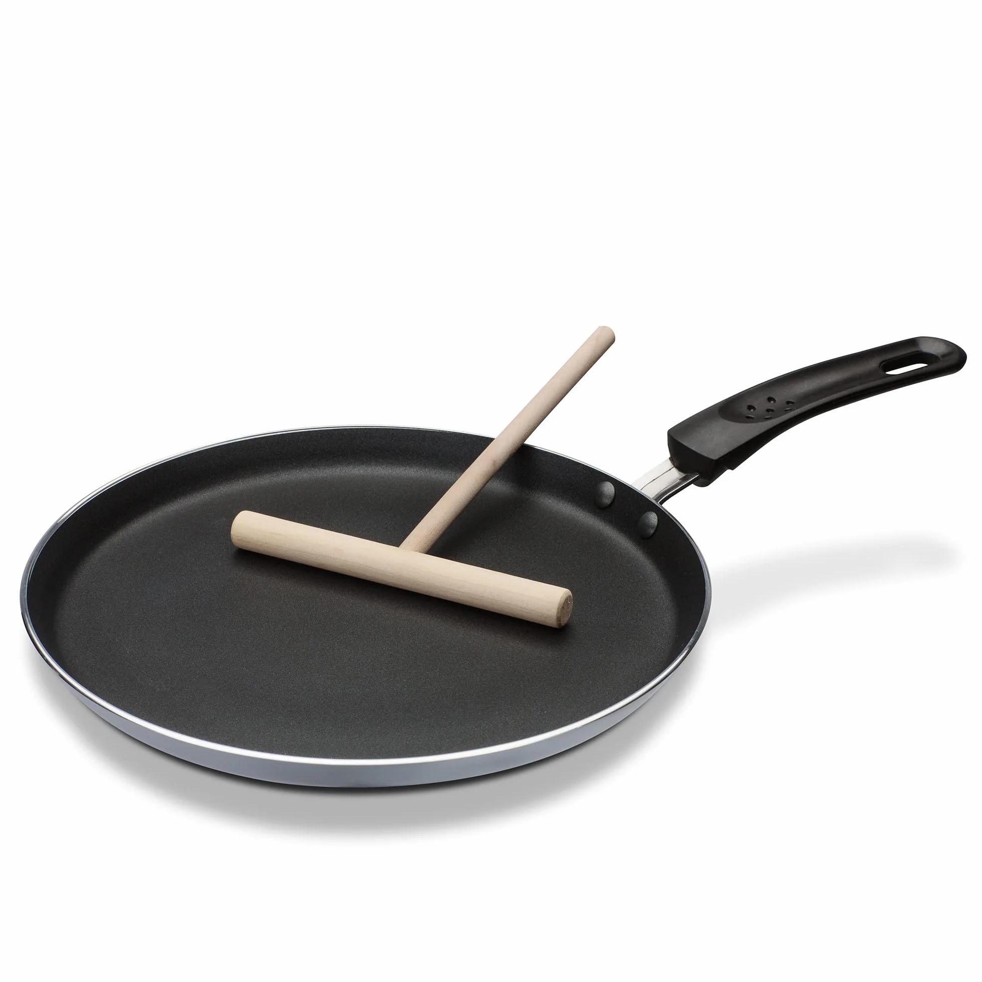 GSW Szara/czarna 456722 aluminiowa patelnia do naleśników indukcyjnych 26 cm wraz z rozdzielaczem ciasta, 26 cm, 2 sztuki