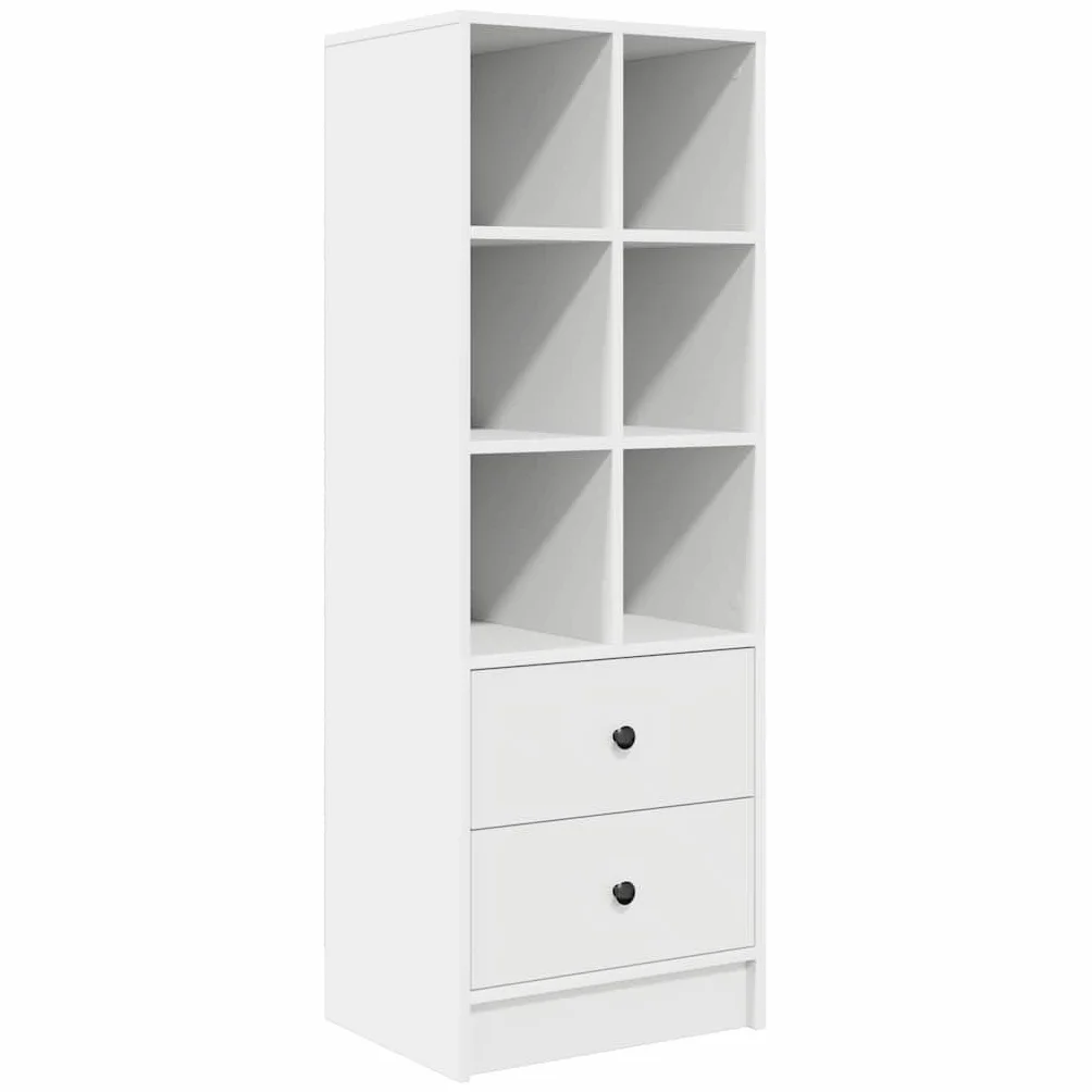 Biurko z szufladami z materiału drewnopochodnego, białe, 2-częściowe, 105,5 x 34 x 127 cm, nowoczesne biurko komputerowe do gabinetu i gier, trwałe, duży stół do biura i domu
